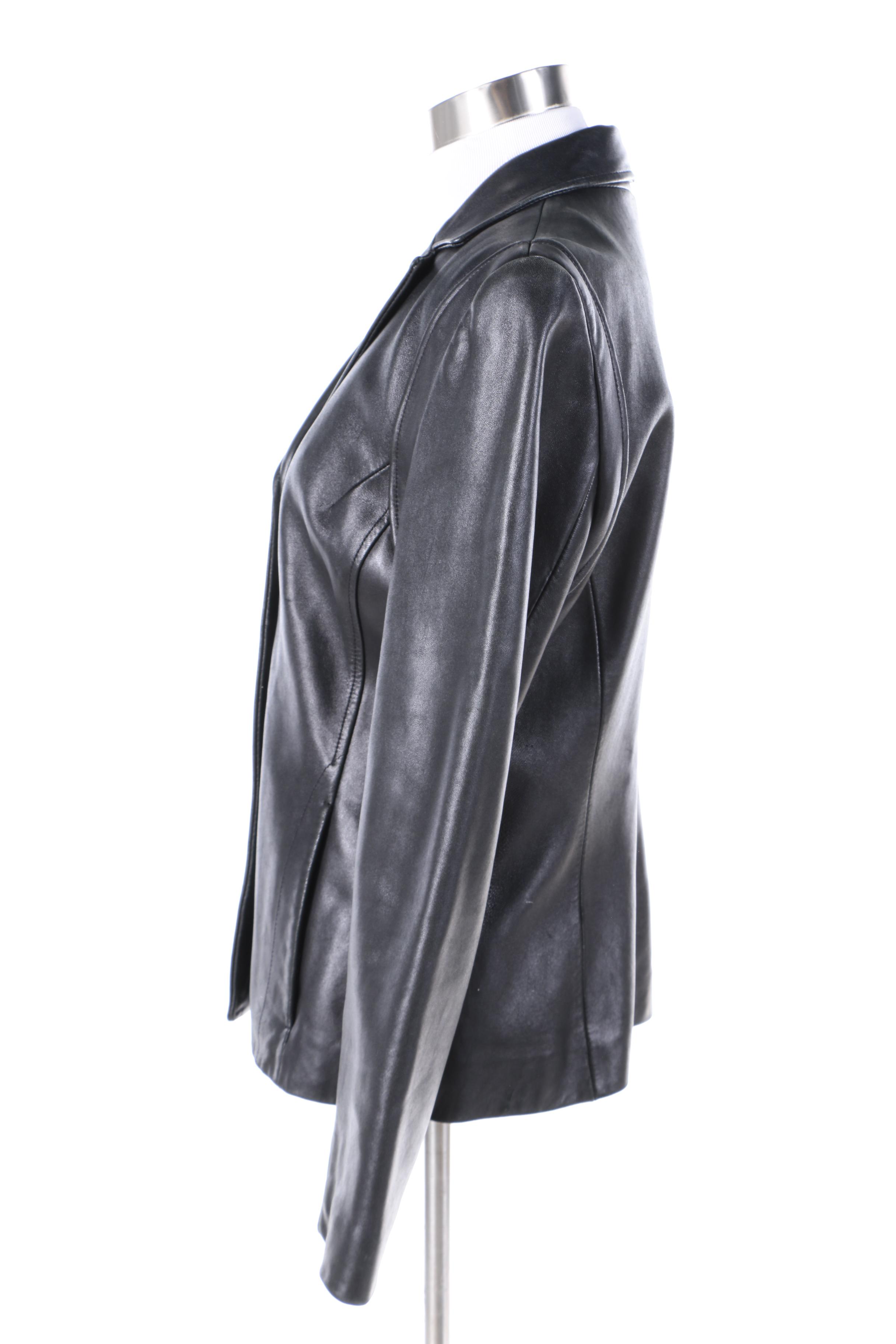 Women's Kenneth Cole Reaction Black Leather Jacket