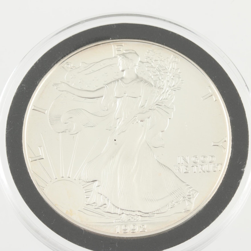 1992 Walking Liberty Silver Eagle Bullion Coin