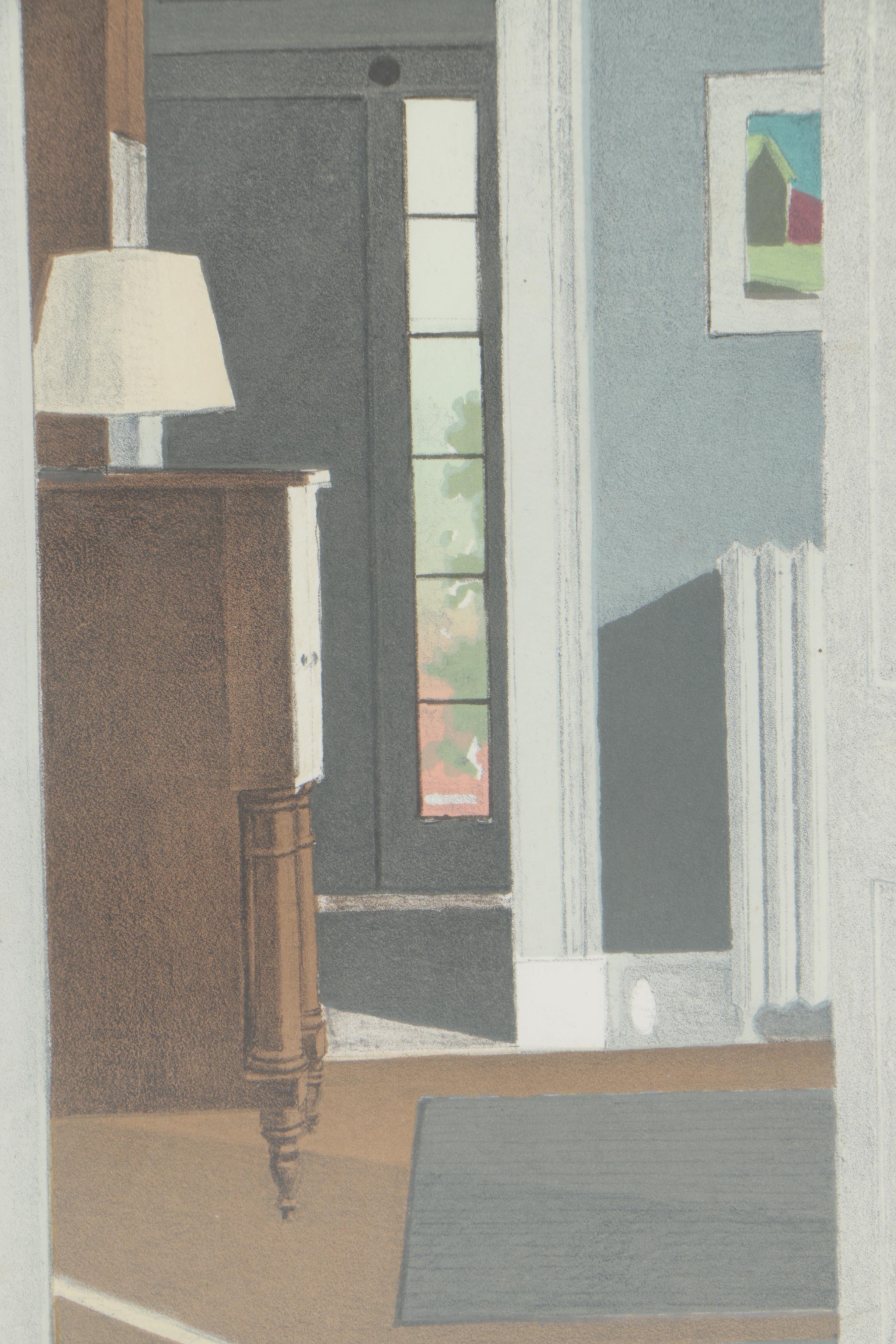 David Davis 1984 Artist's Proof Lithograph of Sunlit Interior Scene