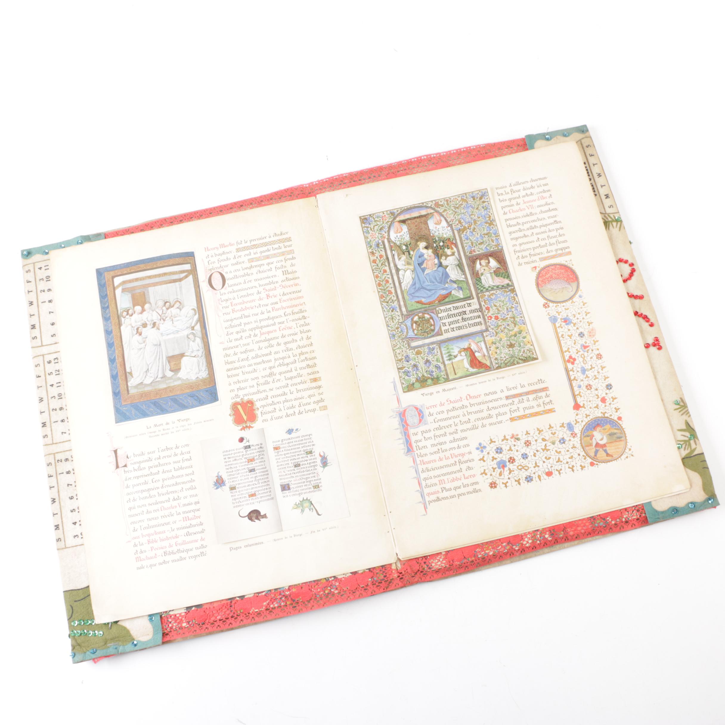 French Language Art Booklet of Eugène Dutuit Collection in Calendar Felt Cover