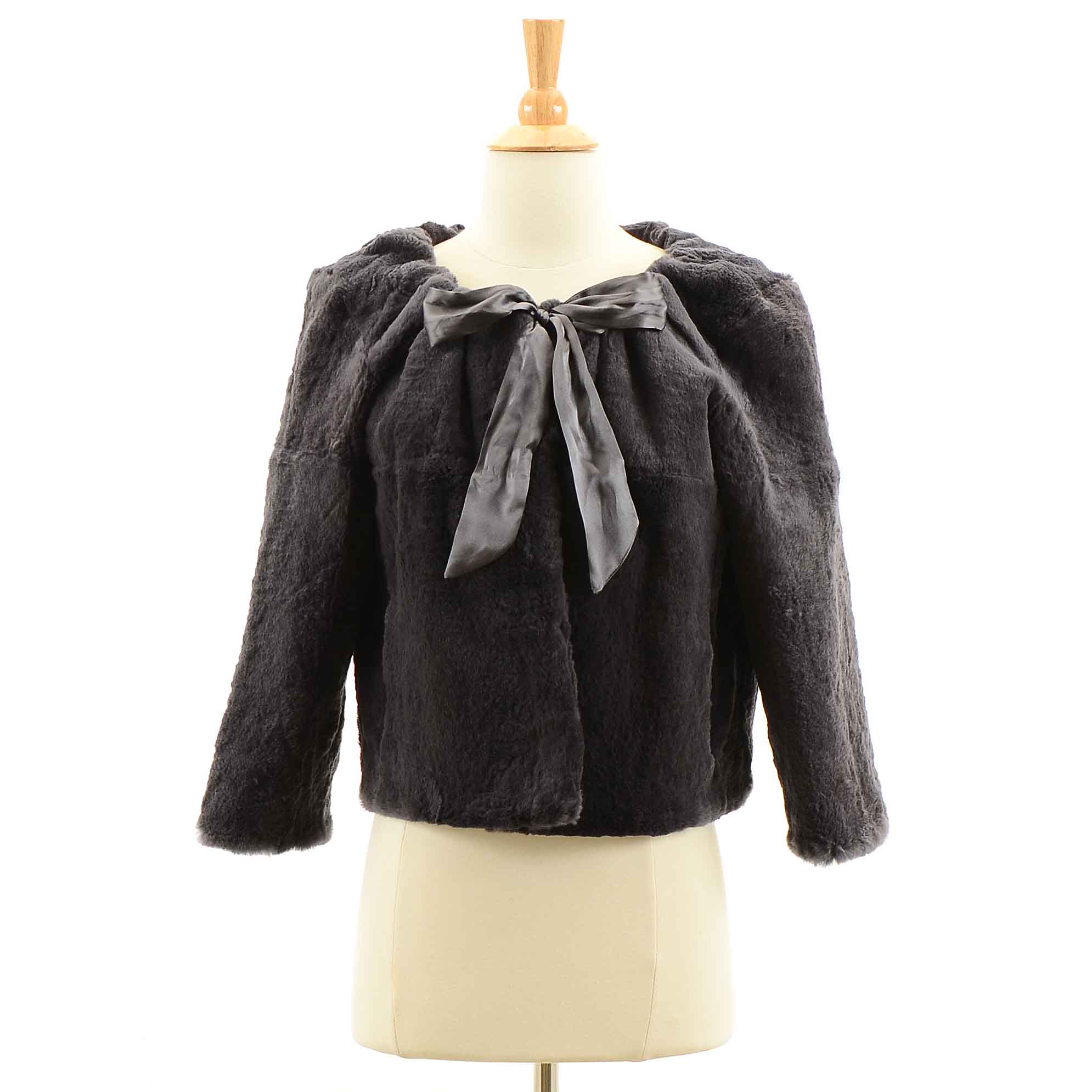 Jocelyn Sheared Rabbit Fur Cropped Jacket