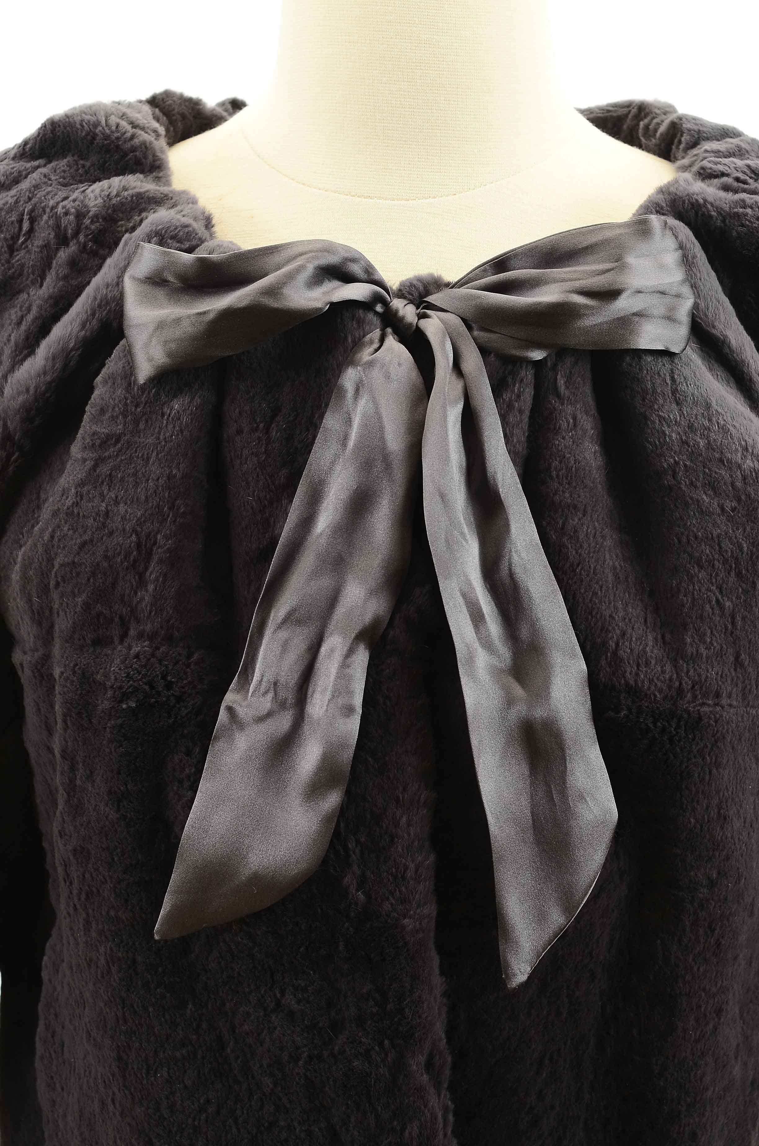 Jocelyn Sheared Rabbit Fur Cropped Jacket