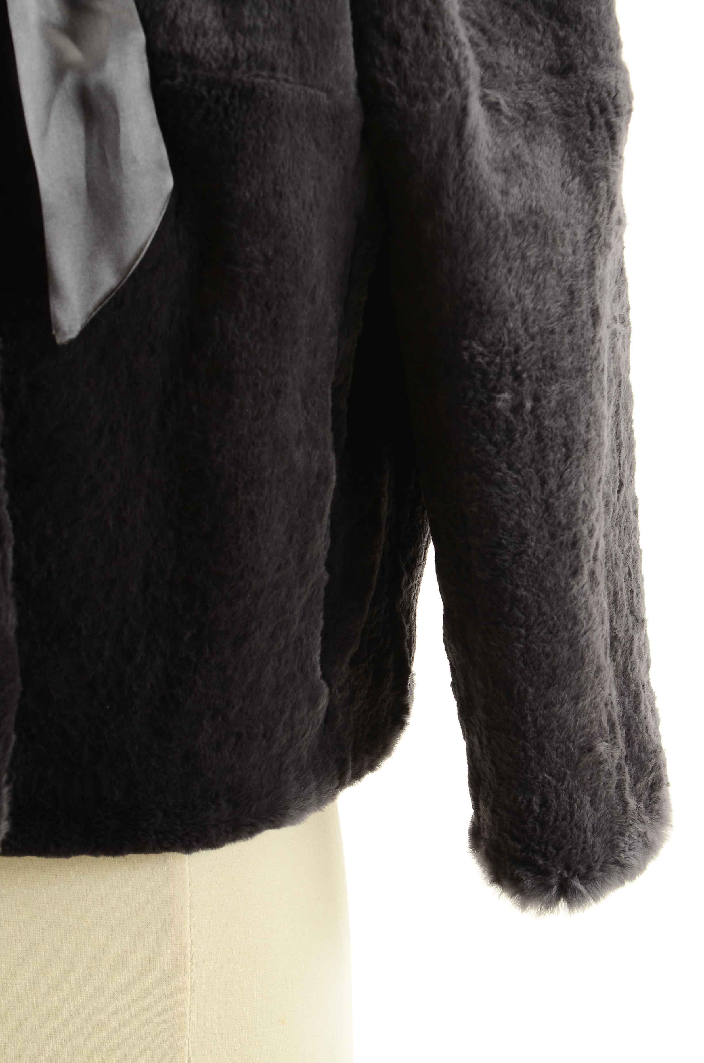 Jocelyn Sheared Rabbit Fur Cropped Jacket