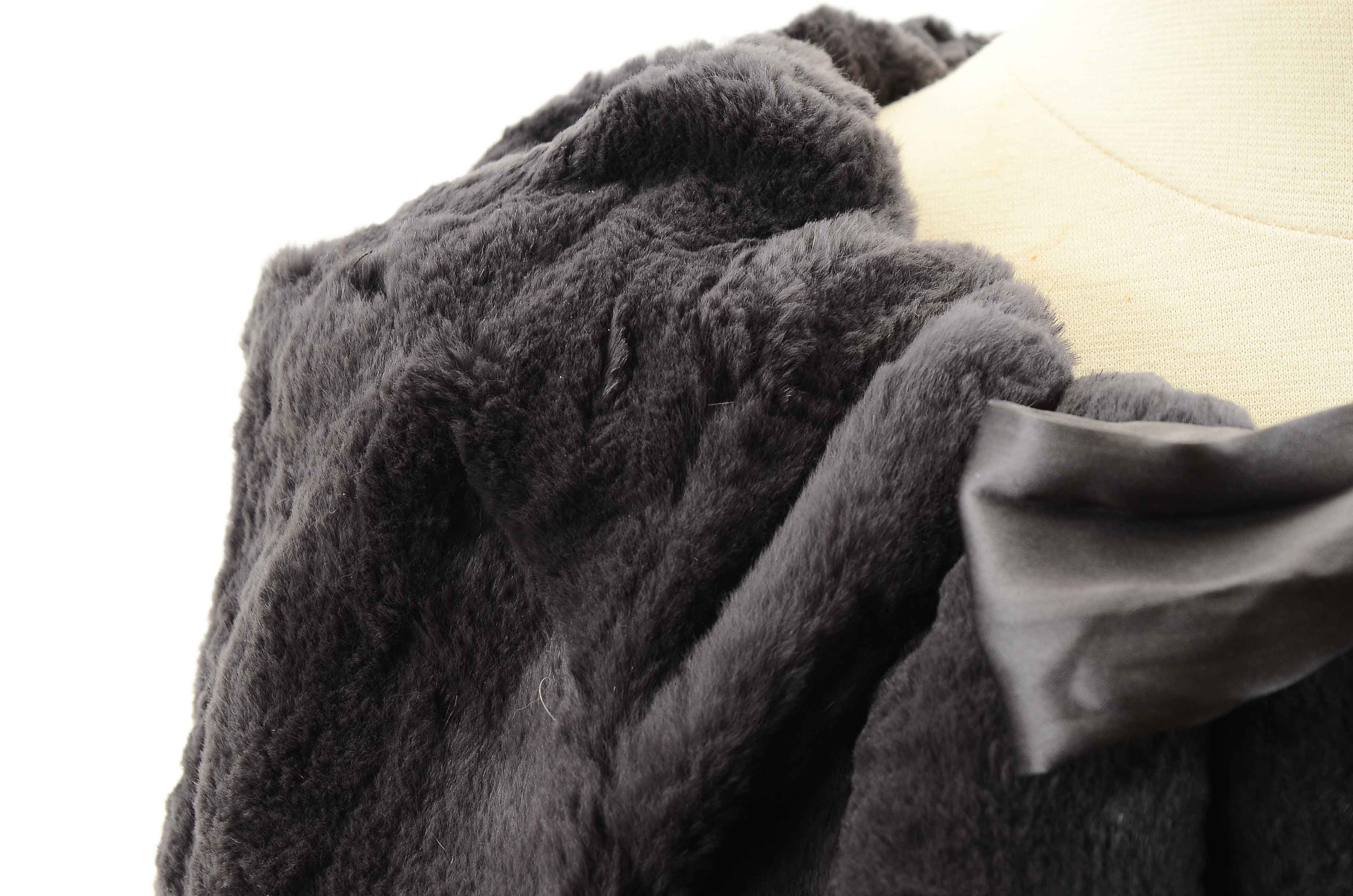 Jocelyn Sheared Rabbit Fur Cropped Jacket