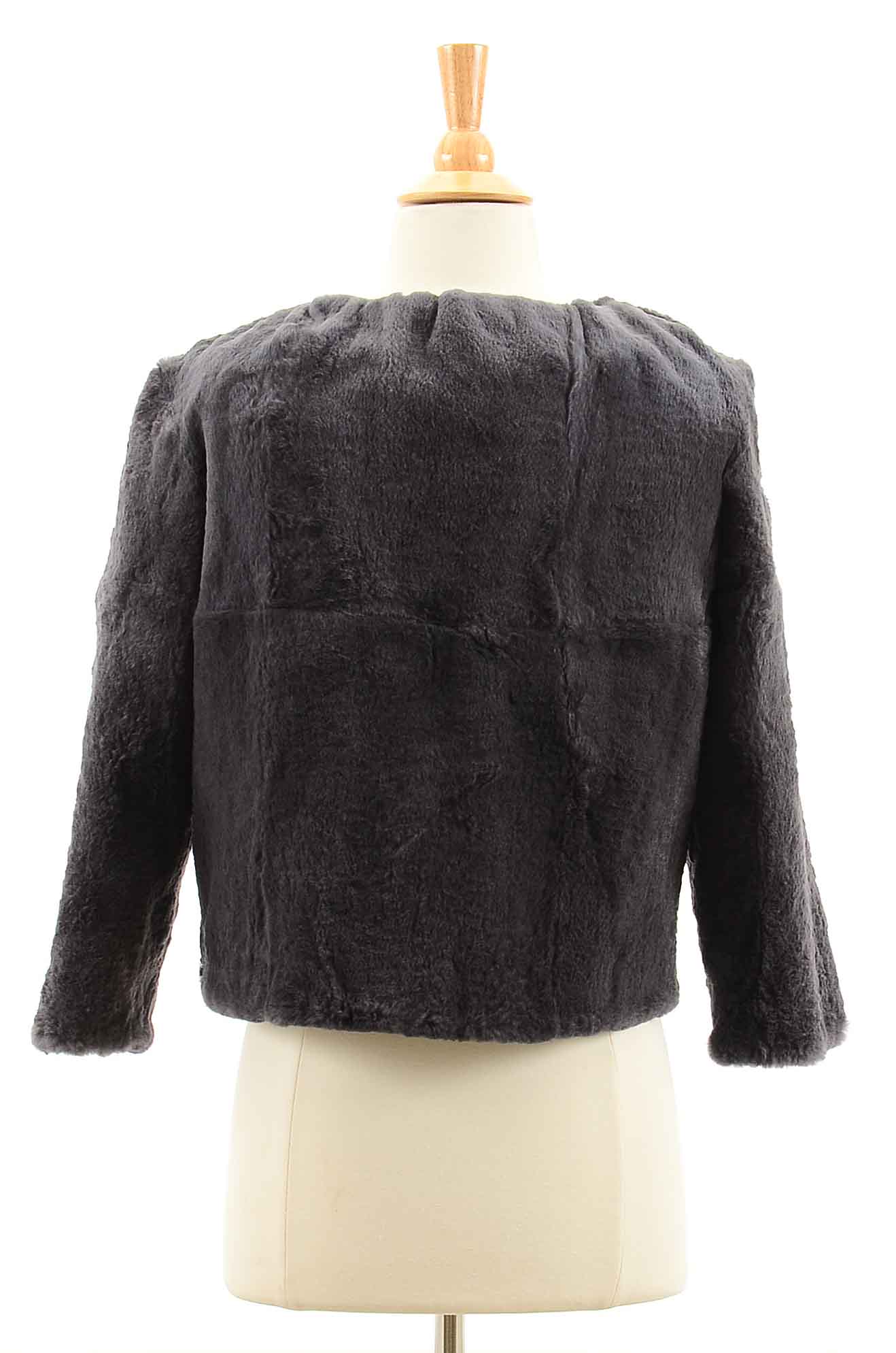 Jocelyn Sheared Rabbit Fur Cropped Jacket