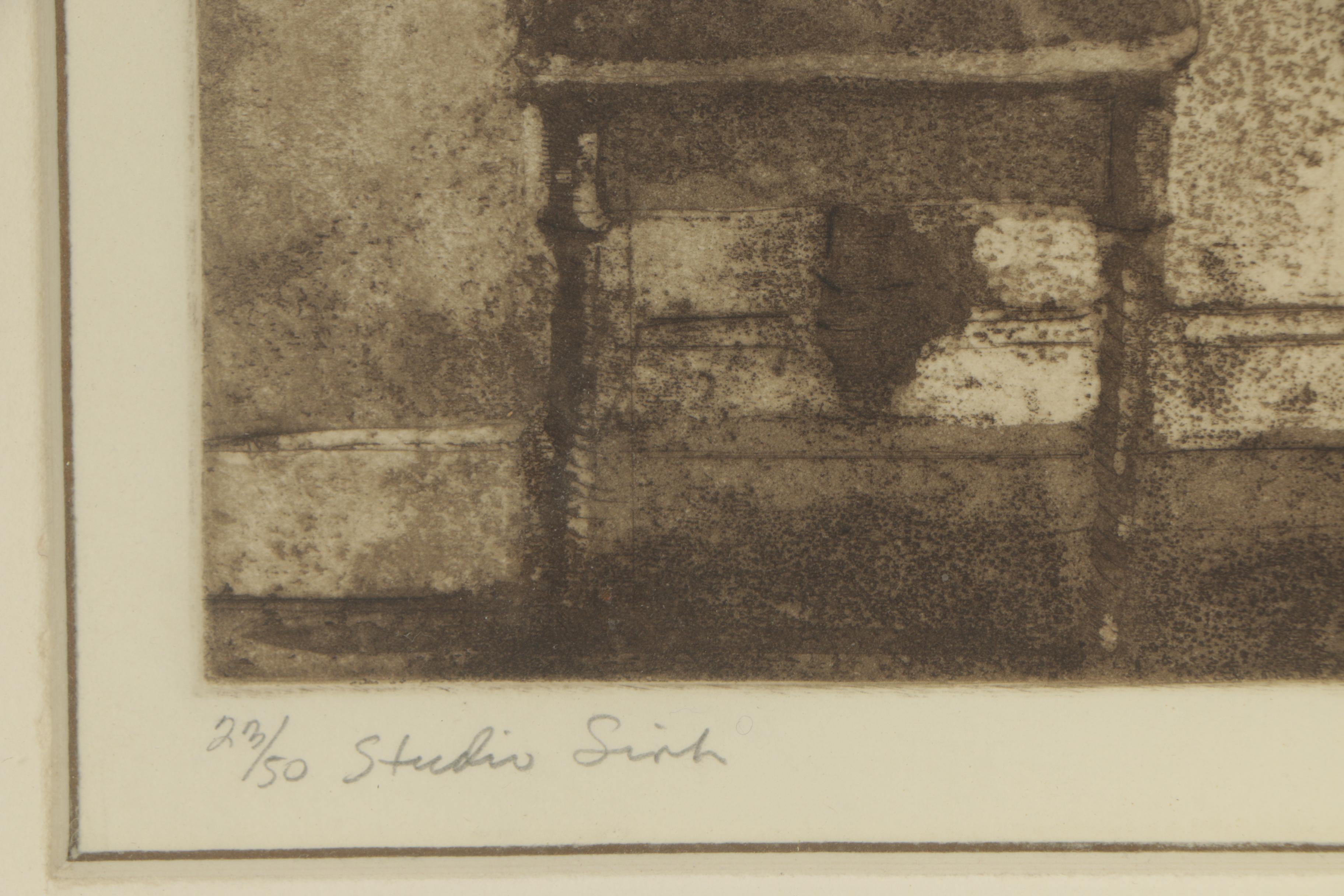 Hank Virgona Etching "Studio Sink"