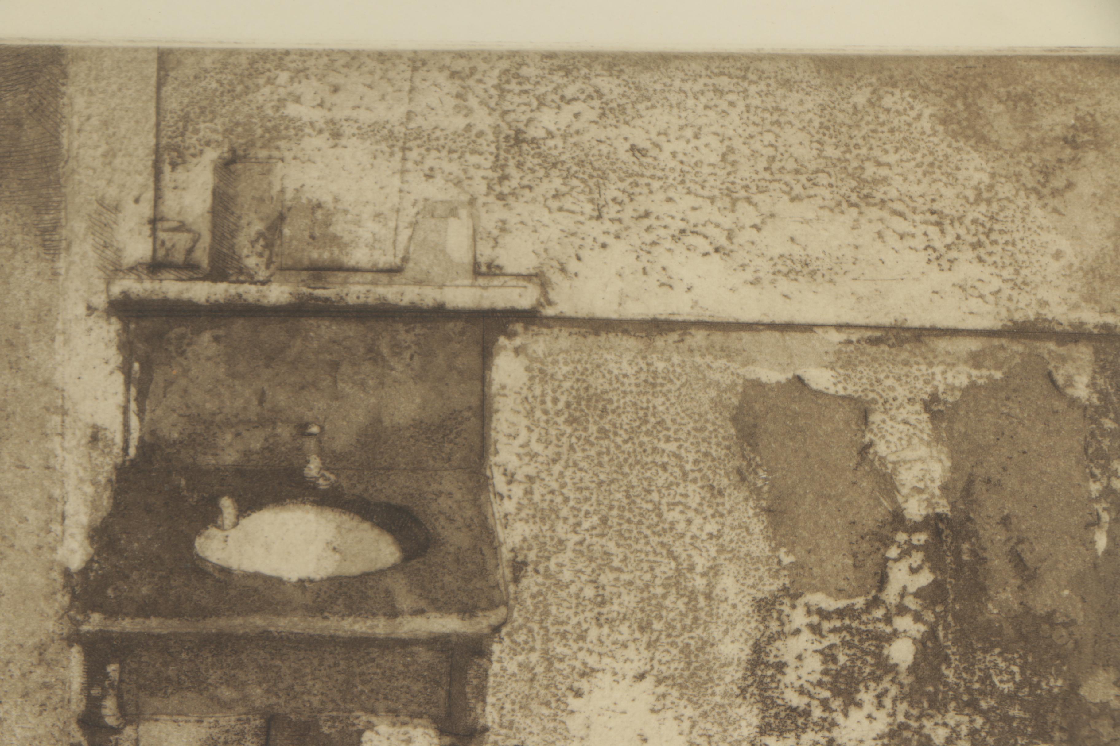 Hank Virgona Etching "Studio Sink"