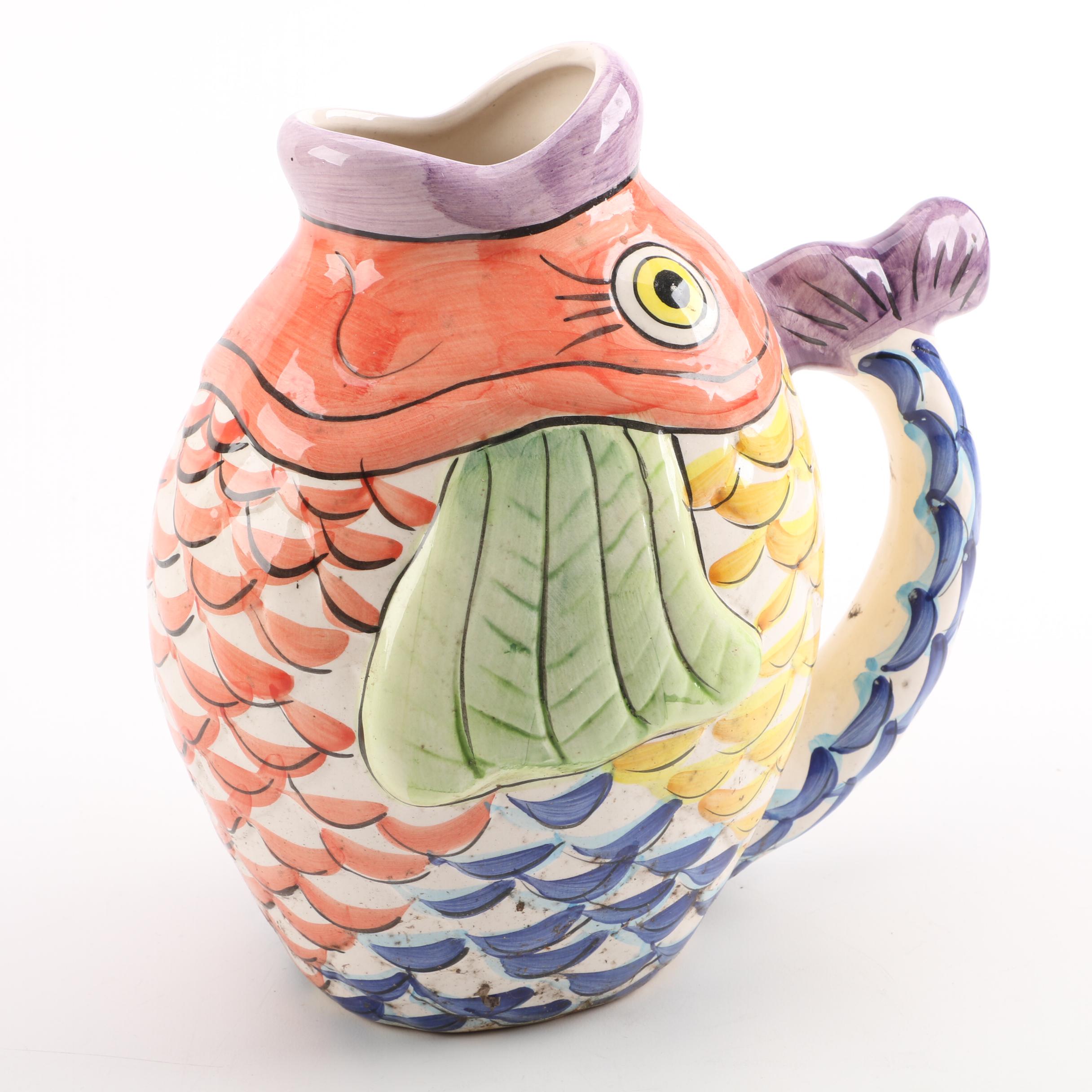 Ceramic Lidded Container and Fish Pitcher
