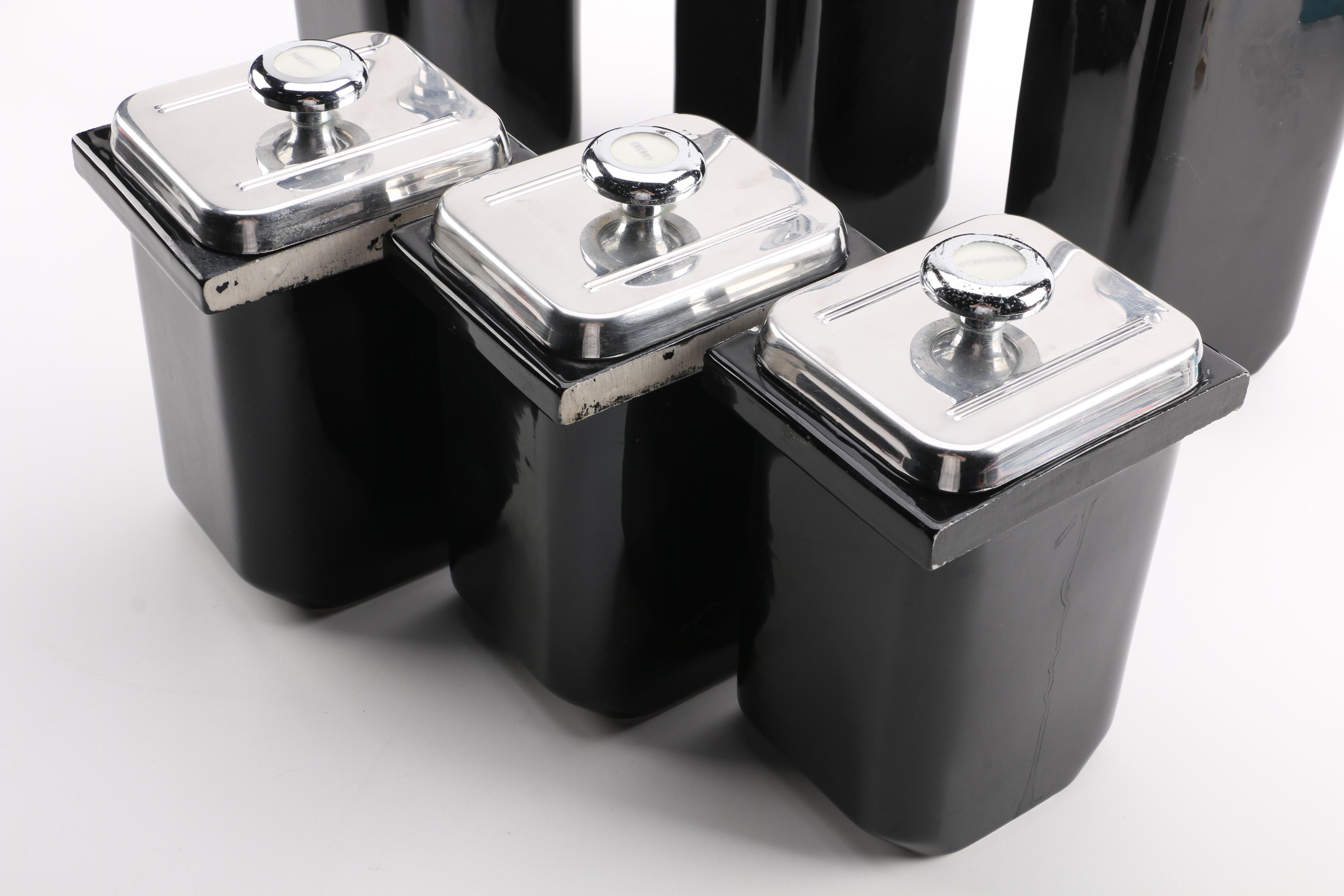 Ceramic Sundae Syrup Dispensers and Topping Jars