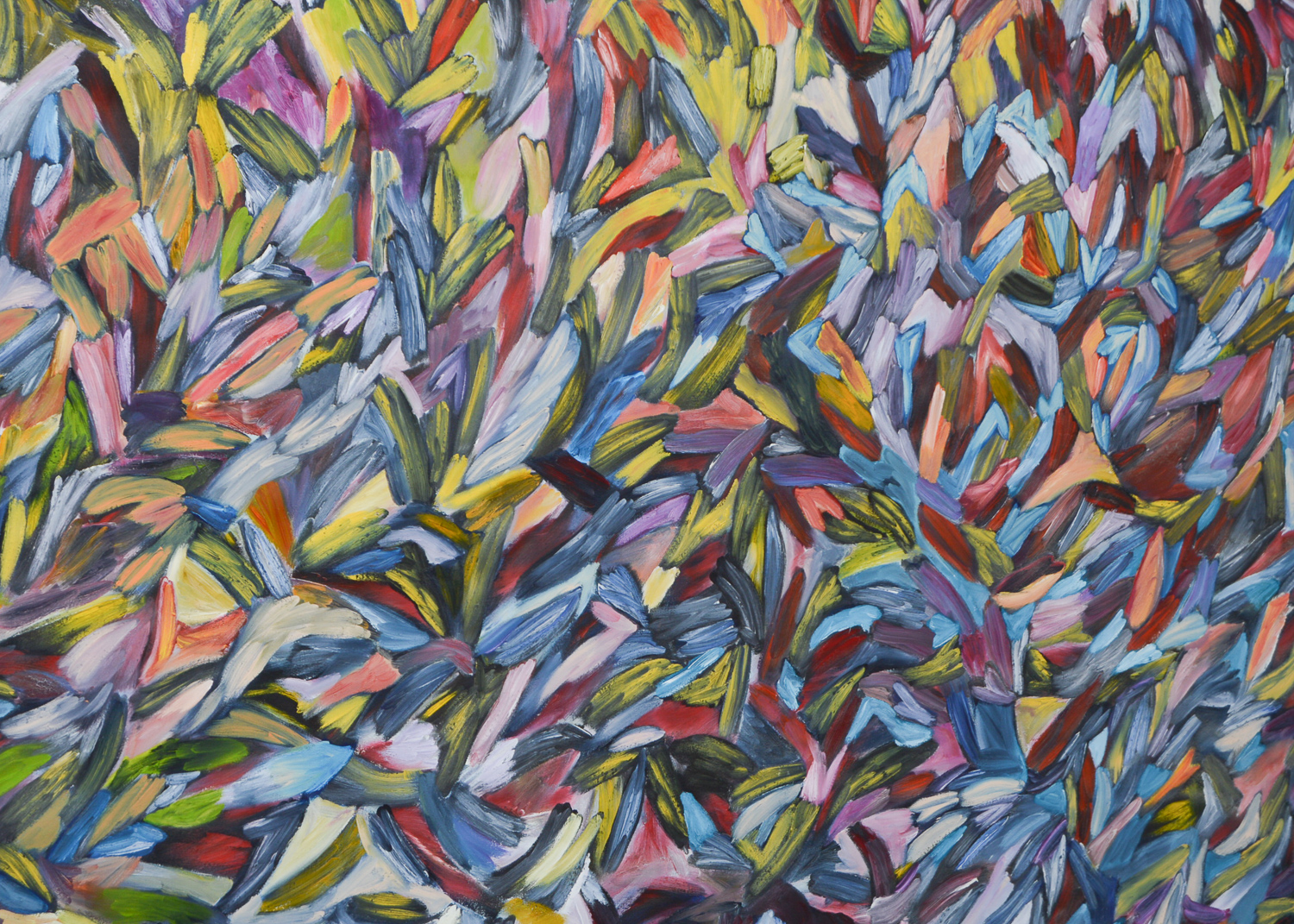 Multi-Colored Modern Artwork on canvas stretched on wood frame