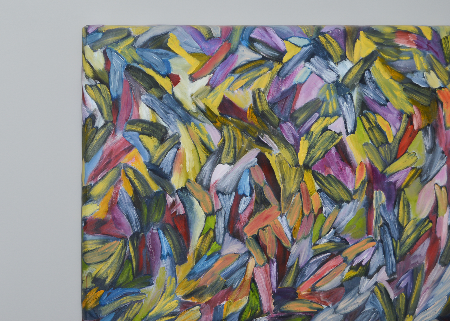 Multi-Colored Modern Artwork on canvas stretched on wood frame