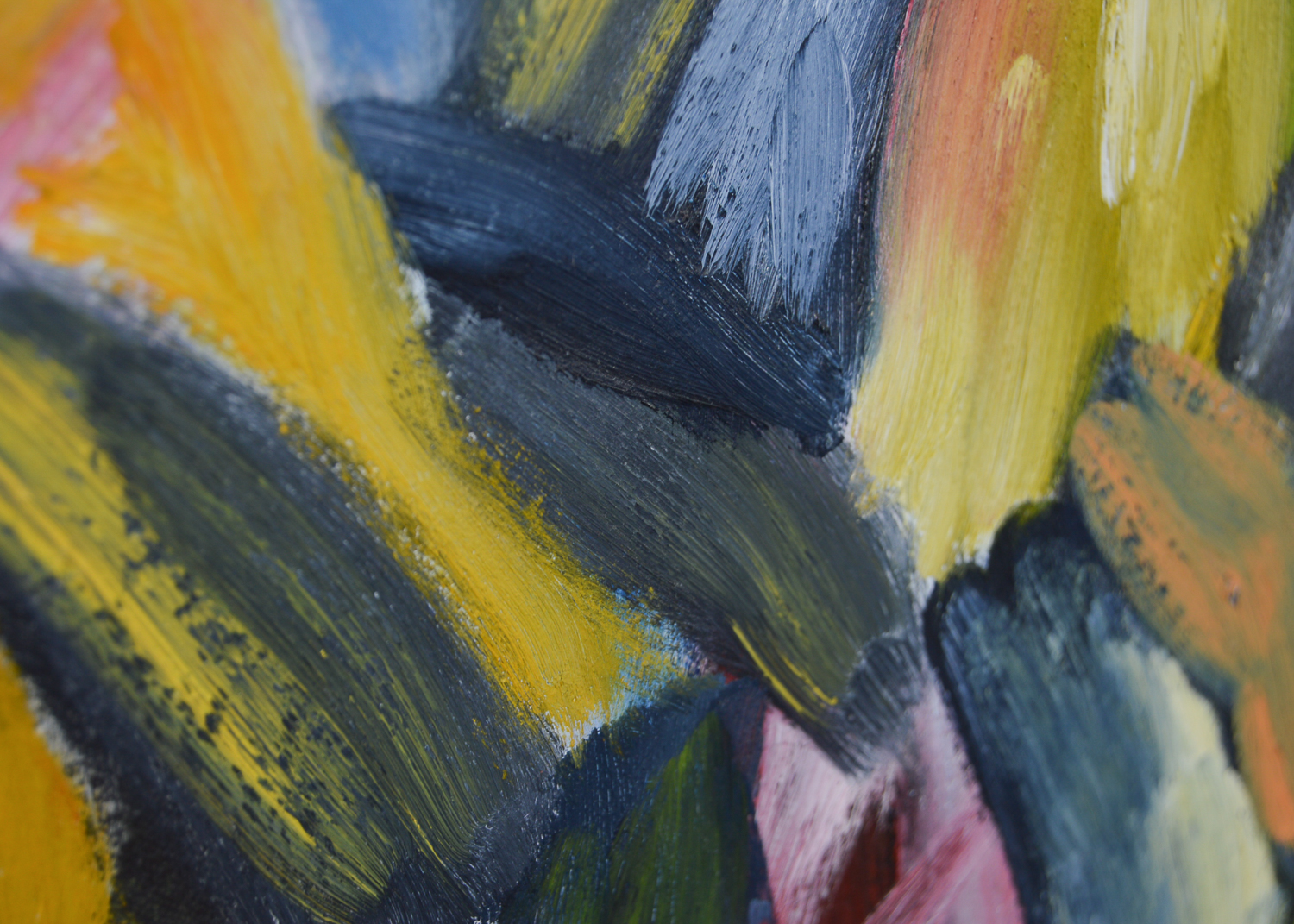 Multi-Colored Modern Artwork on canvas stretched on wood frame