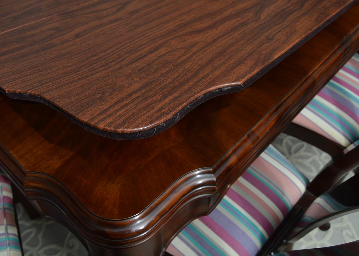 Vintage Chippendale Style Dining Table with Chairs by John Widdicomb Furniture