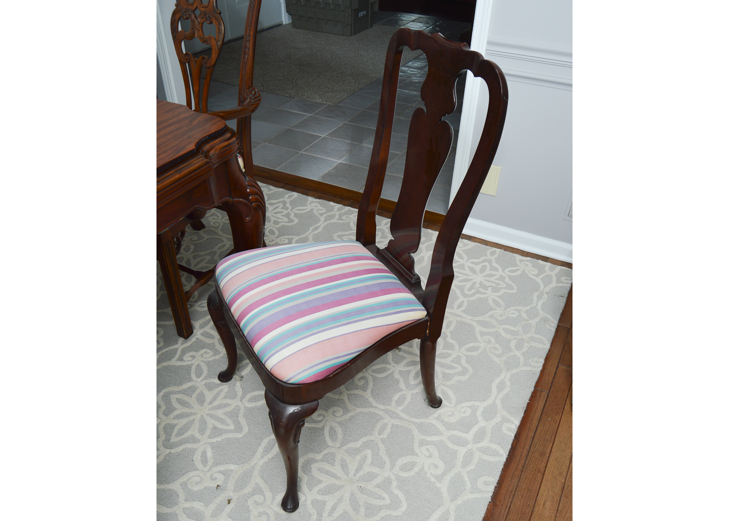 Vintage Chippendale Style Dining Table with Chairs by John Widdicomb Furniture