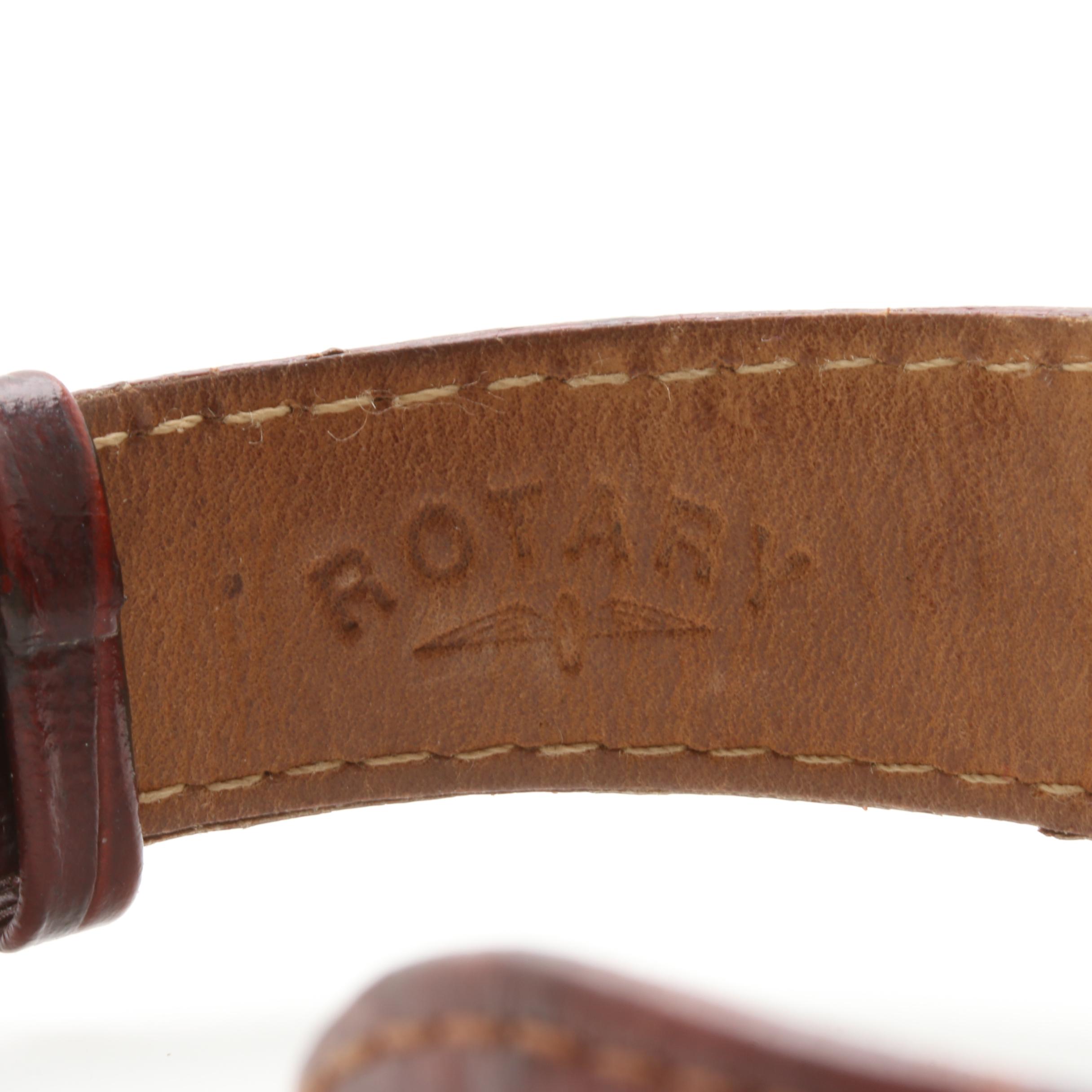 Rotary Elite Reverso Stainless Steel and Leather Analog Watch