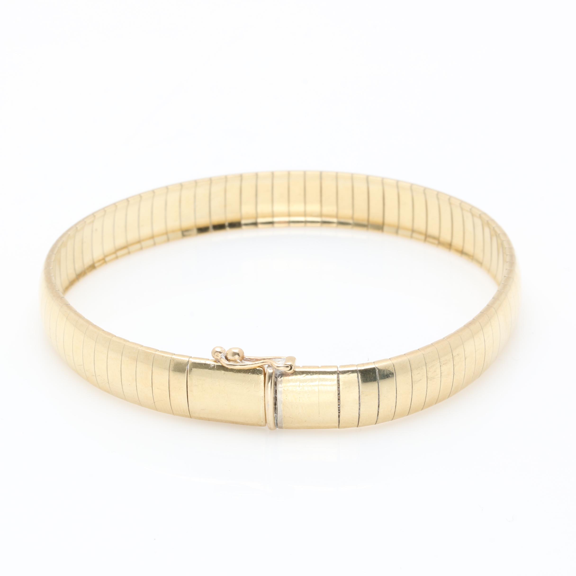 10K Yellow Gold Omega Bracelet