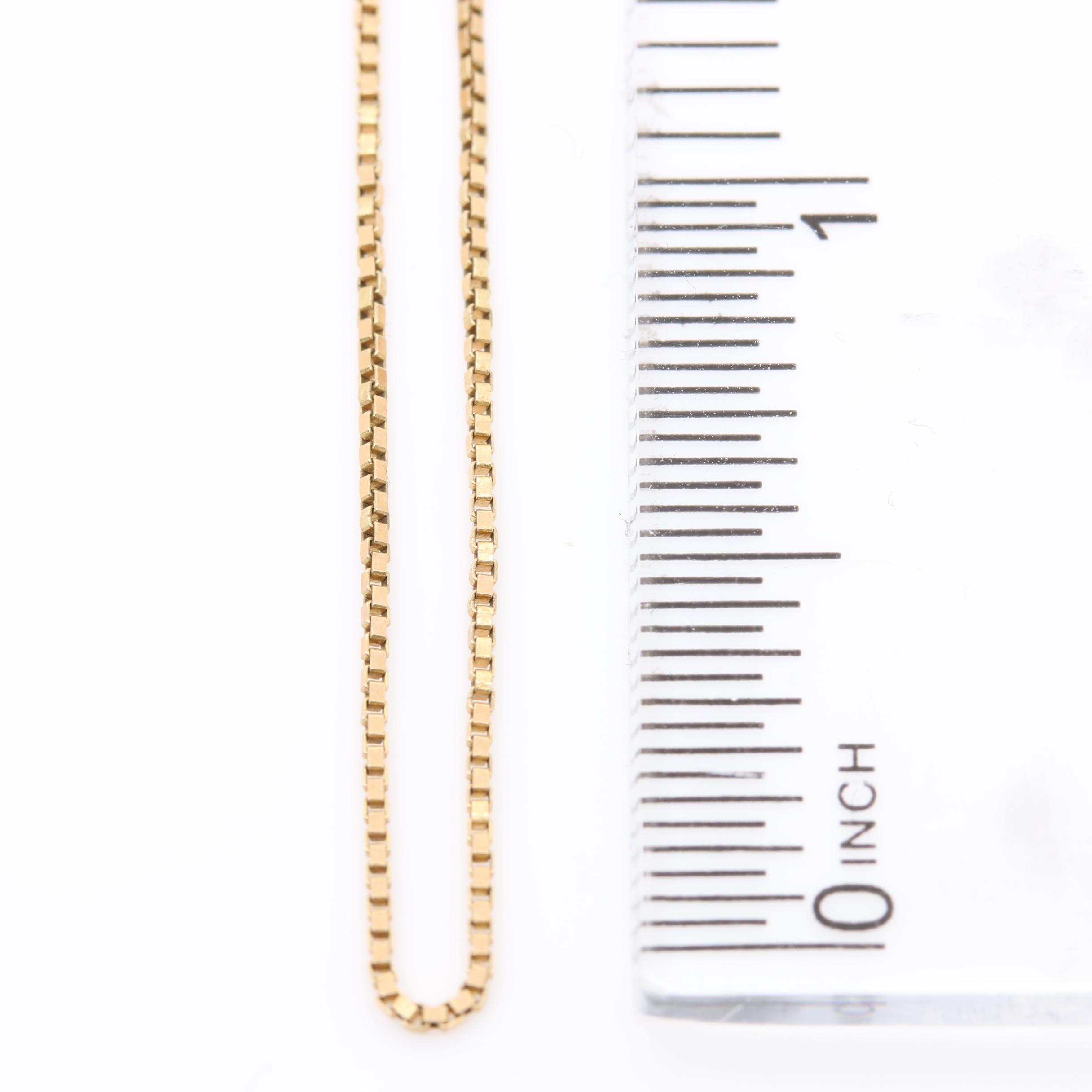 14K Yellow Gold Box Chain Ankle Bracelet