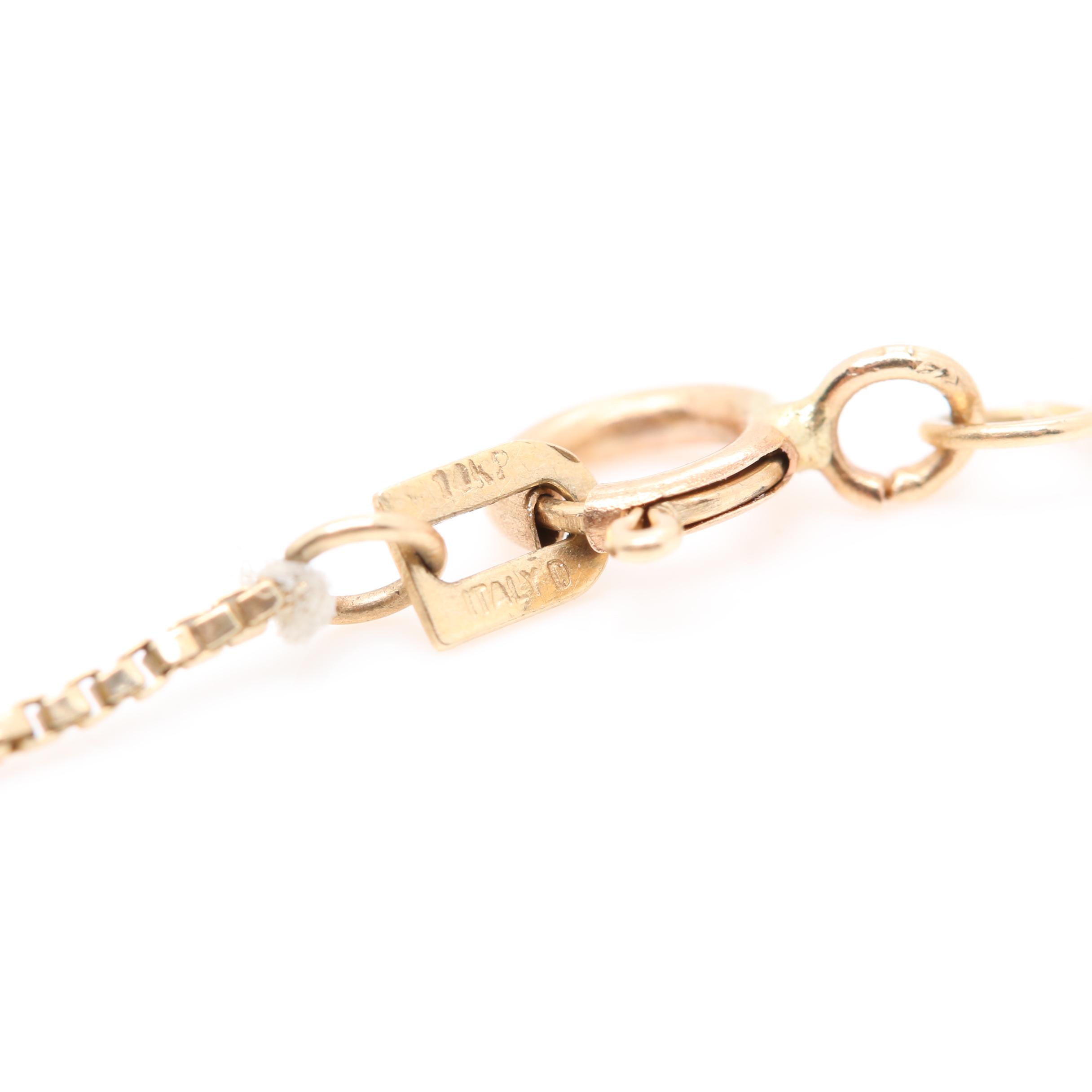 14K Yellow Gold Box Chain Ankle Bracelet