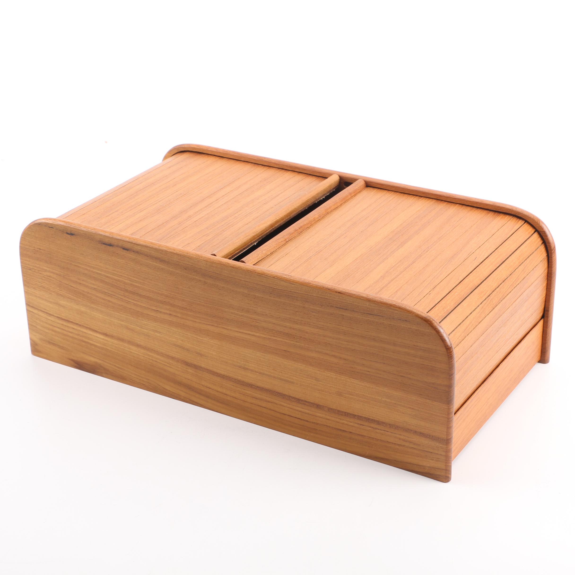 Tambour Door Storage Hutch in a Blond Finished Wood