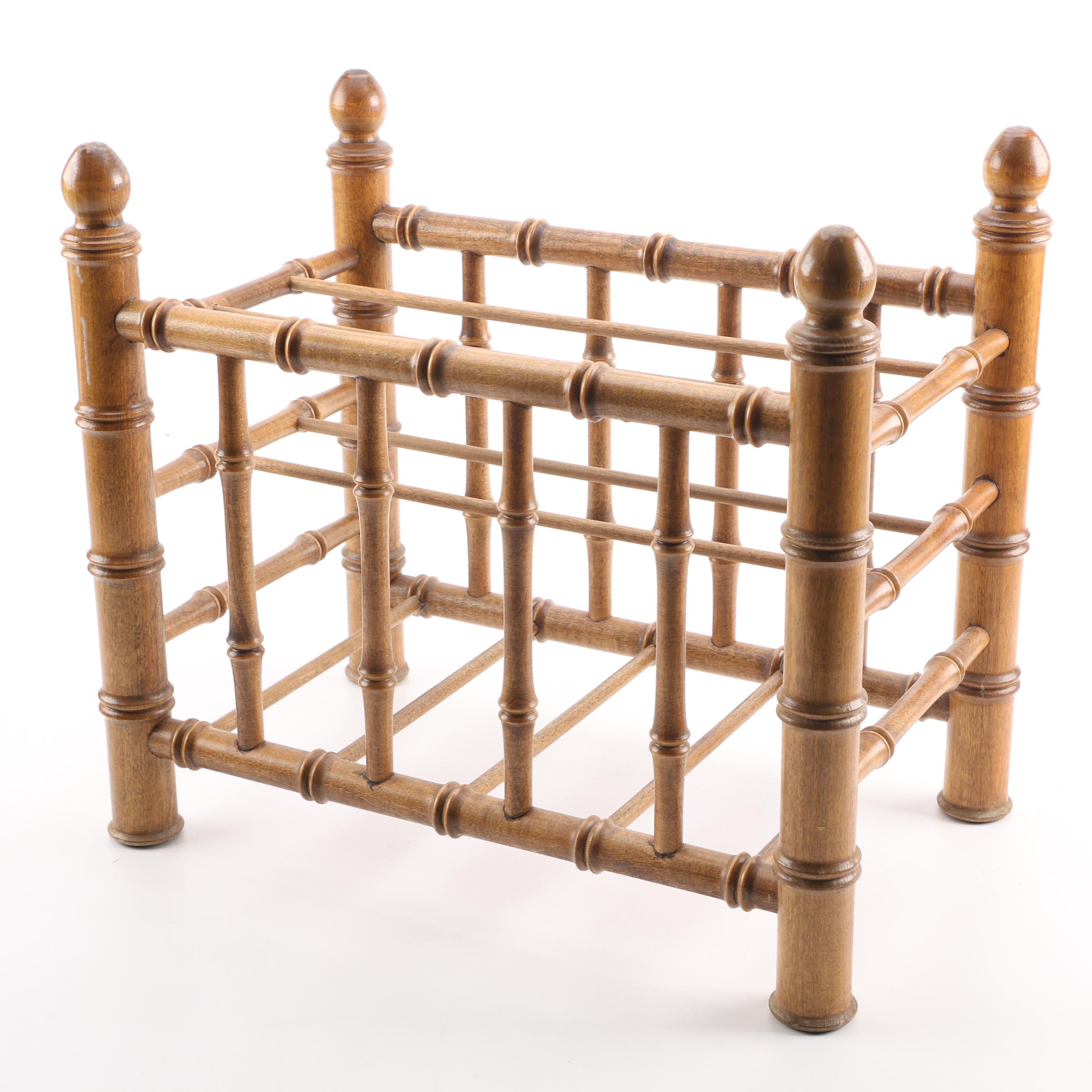 Bamboo-Look Magazine Rack