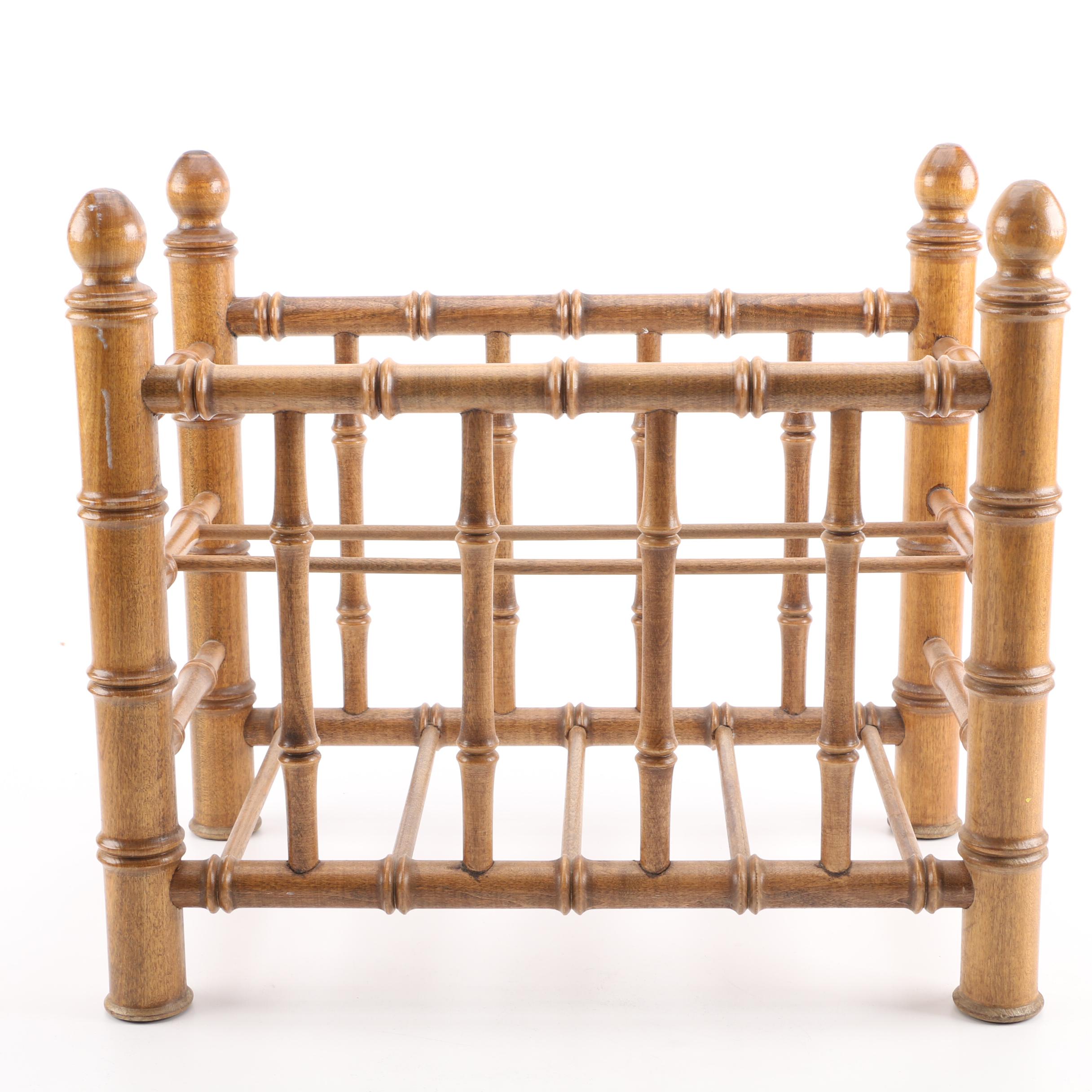 Bamboo-Look Magazine Rack