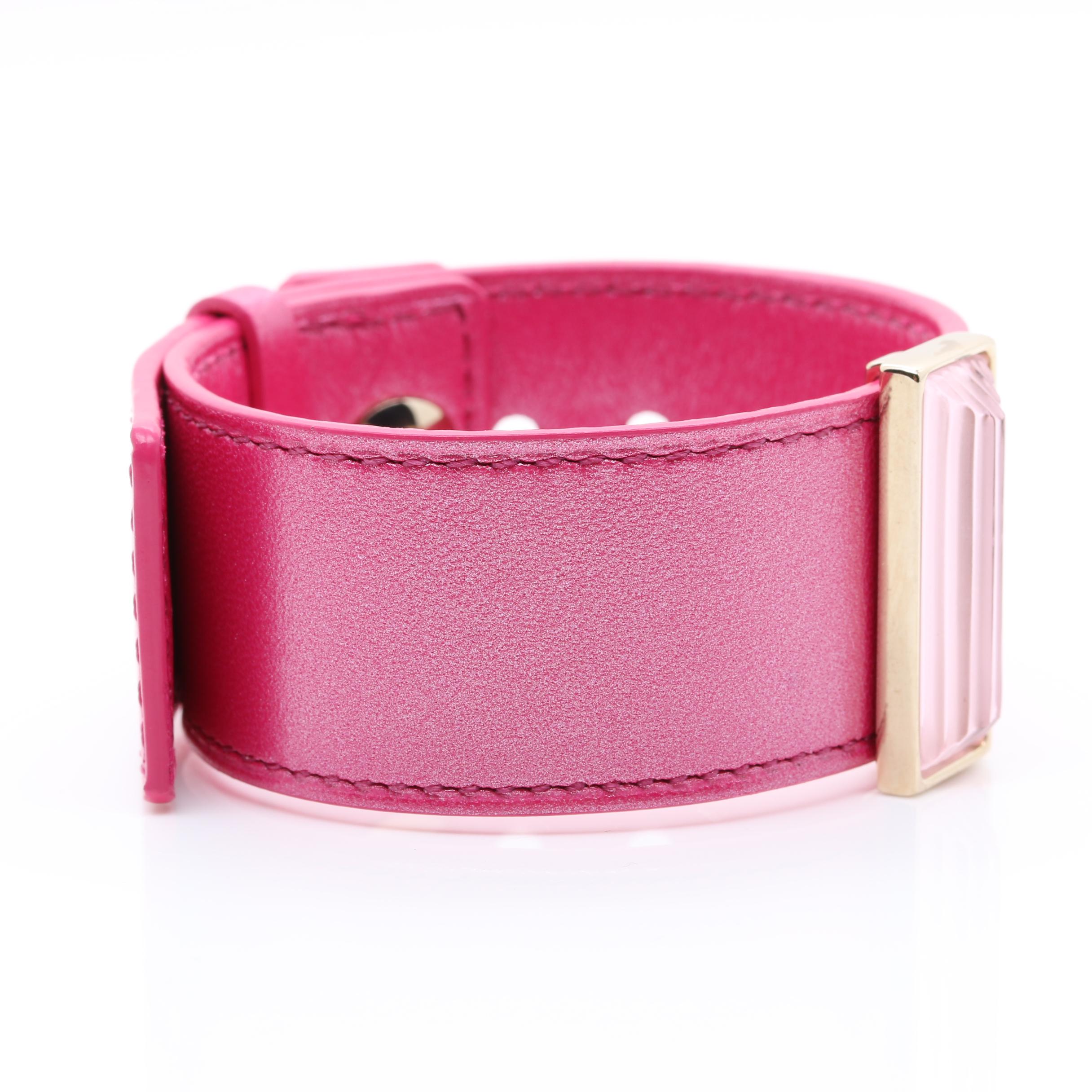 Lalique Leather Cuff Bracelet and Juicy Couture Metallic Blue Chain Bracelet