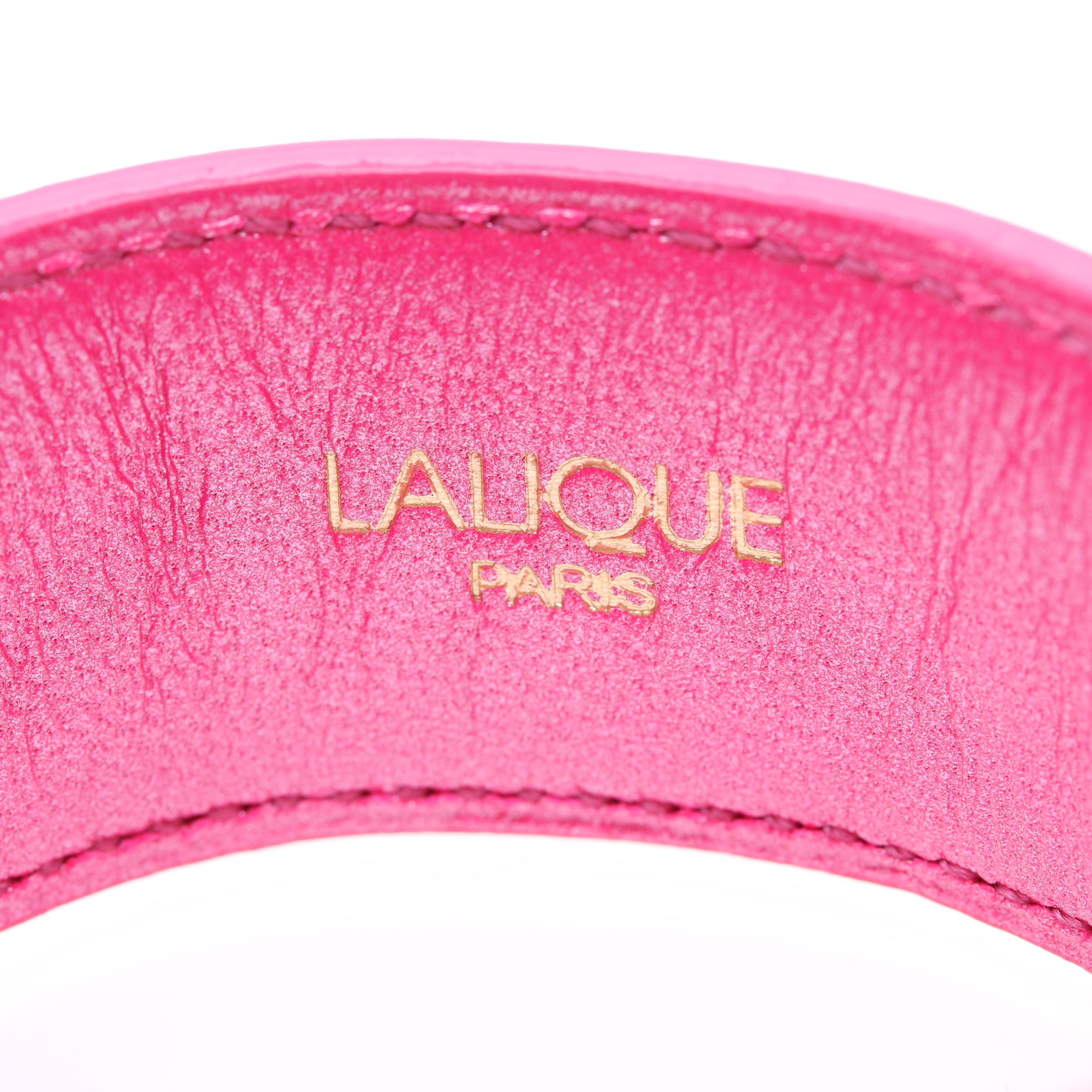 Lalique Leather Cuff Bracelet and Juicy Couture Metallic Blue Chain Bracelet