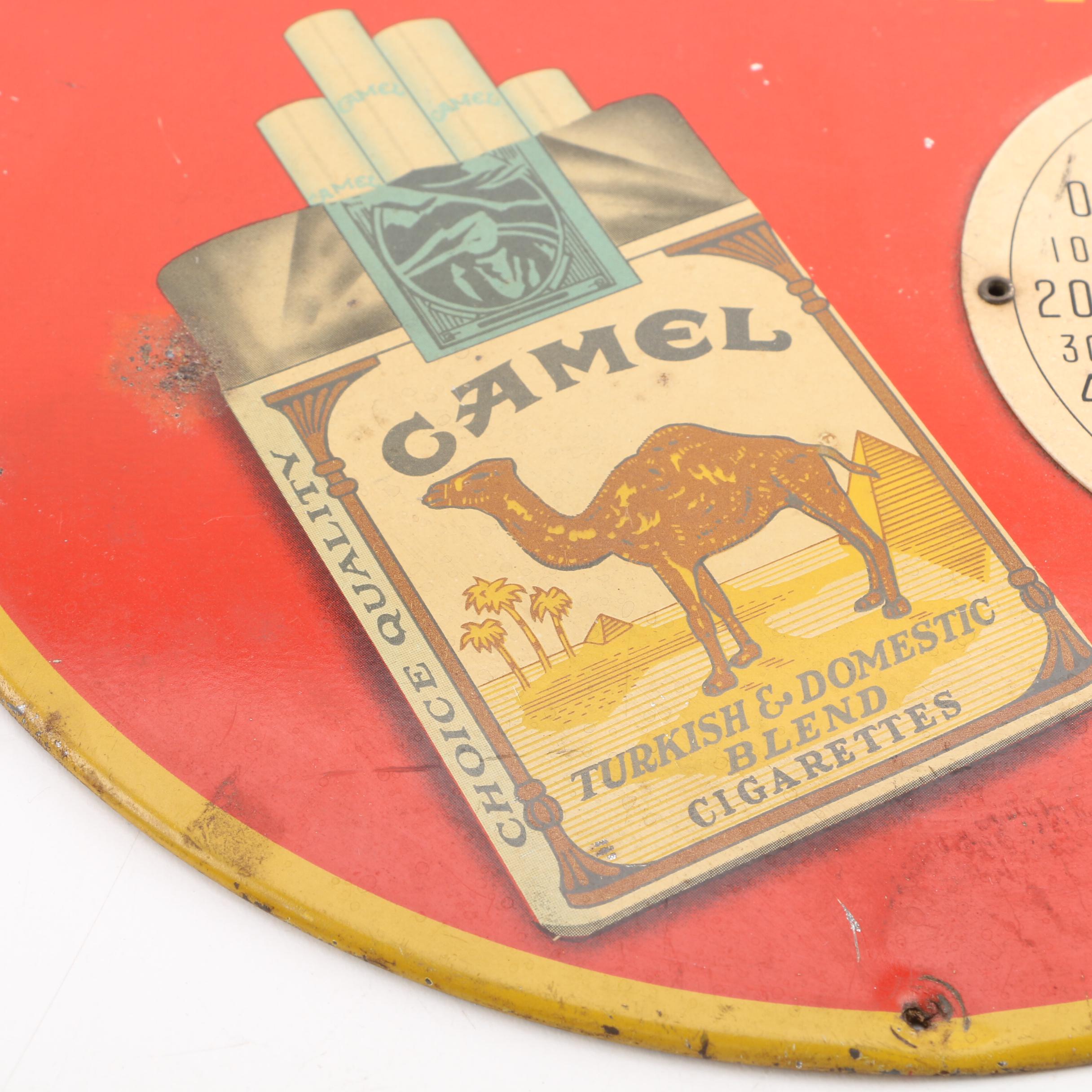 Camel Cigarette Advertising Sign and Thermometer