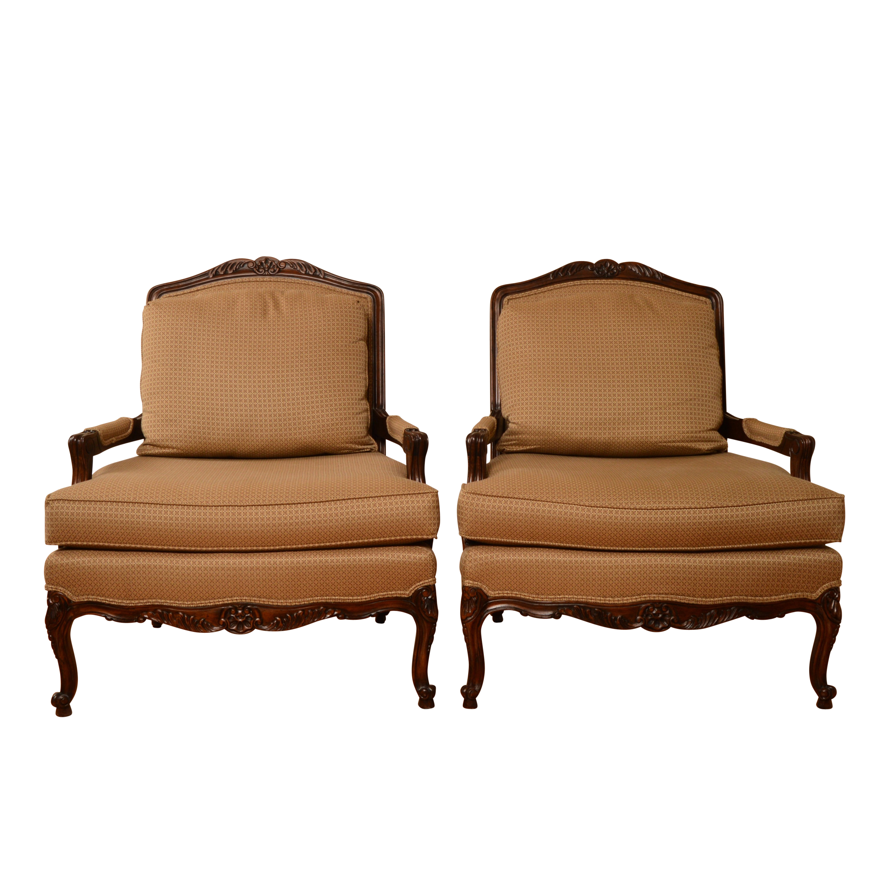Louis XV Style Upholstered Armchairs by Thomasville