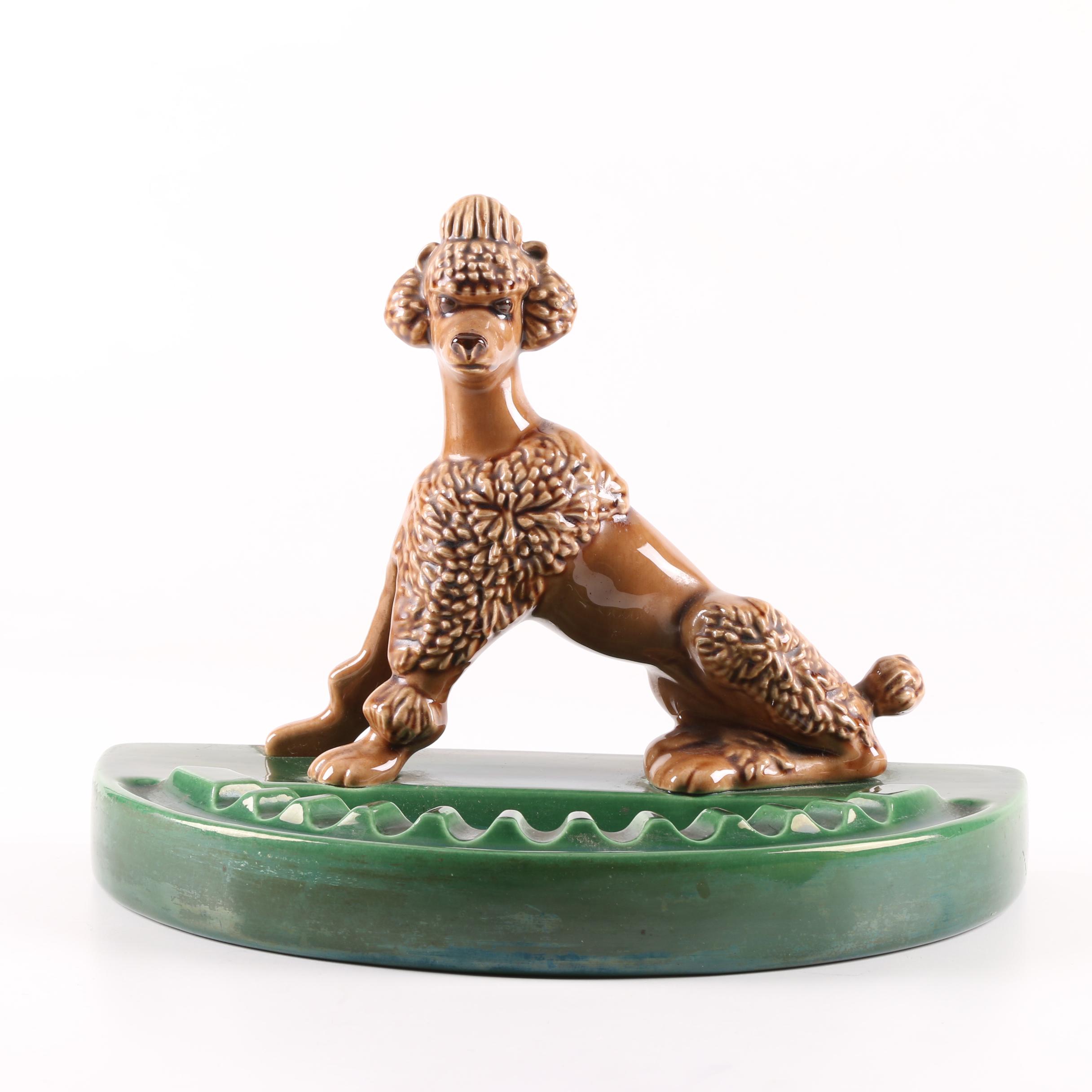 Vintage Ceramic Poodle Ash Receiver