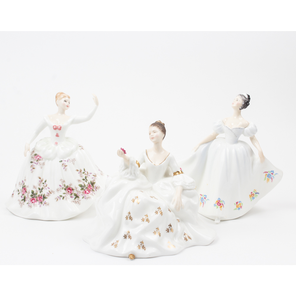 Royal Doulton Porcelain Figurines "My Love", "Kate", and "Shirley"