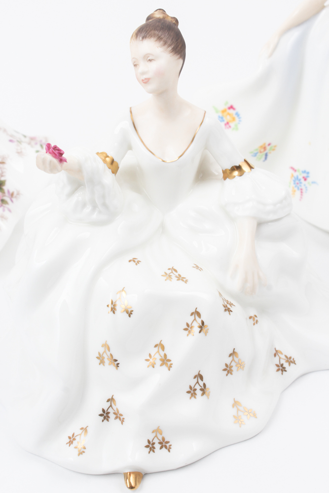 Royal Doulton Porcelain Figurines "My Love", "Kate", and "Shirley"
