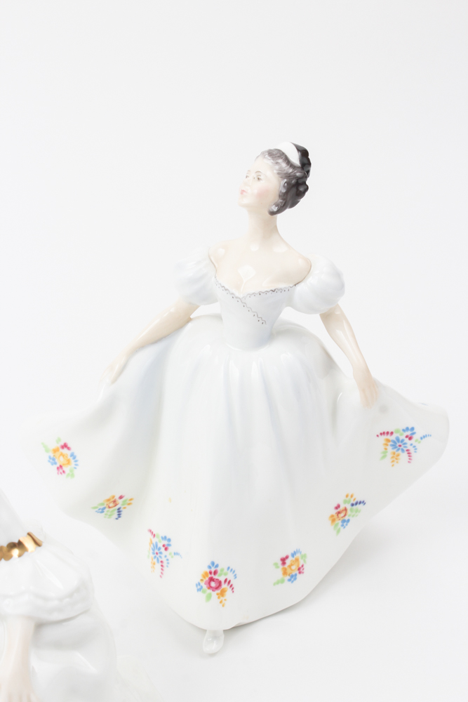 Royal Doulton Porcelain Figurines "My Love", "Kate", and "Shirley"