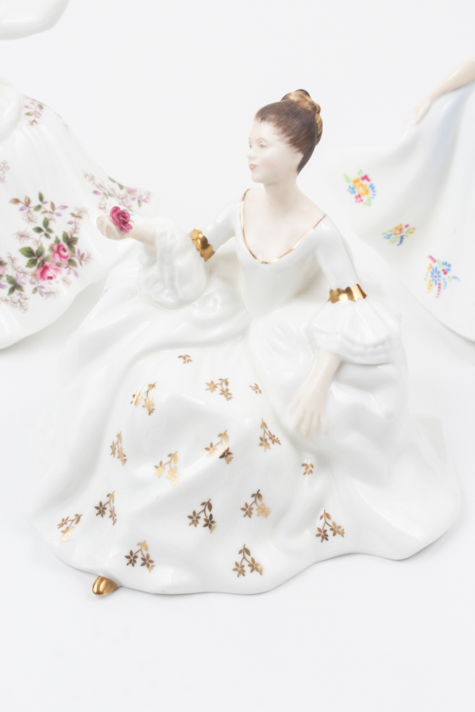 Royal Doulton Porcelain Figurines "My Love", "Kate", and "Shirley"