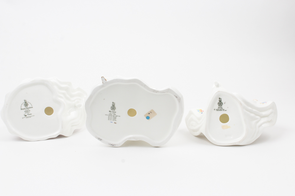 Royal Doulton Porcelain Figurines "My Love", "Kate", and "Shirley"