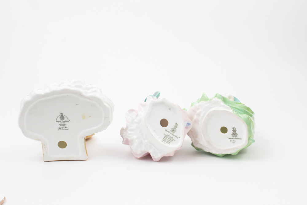 Royal Doulton Porcelain Figurines "Autumn Breezes", "Blithe Morning", "Annabel"