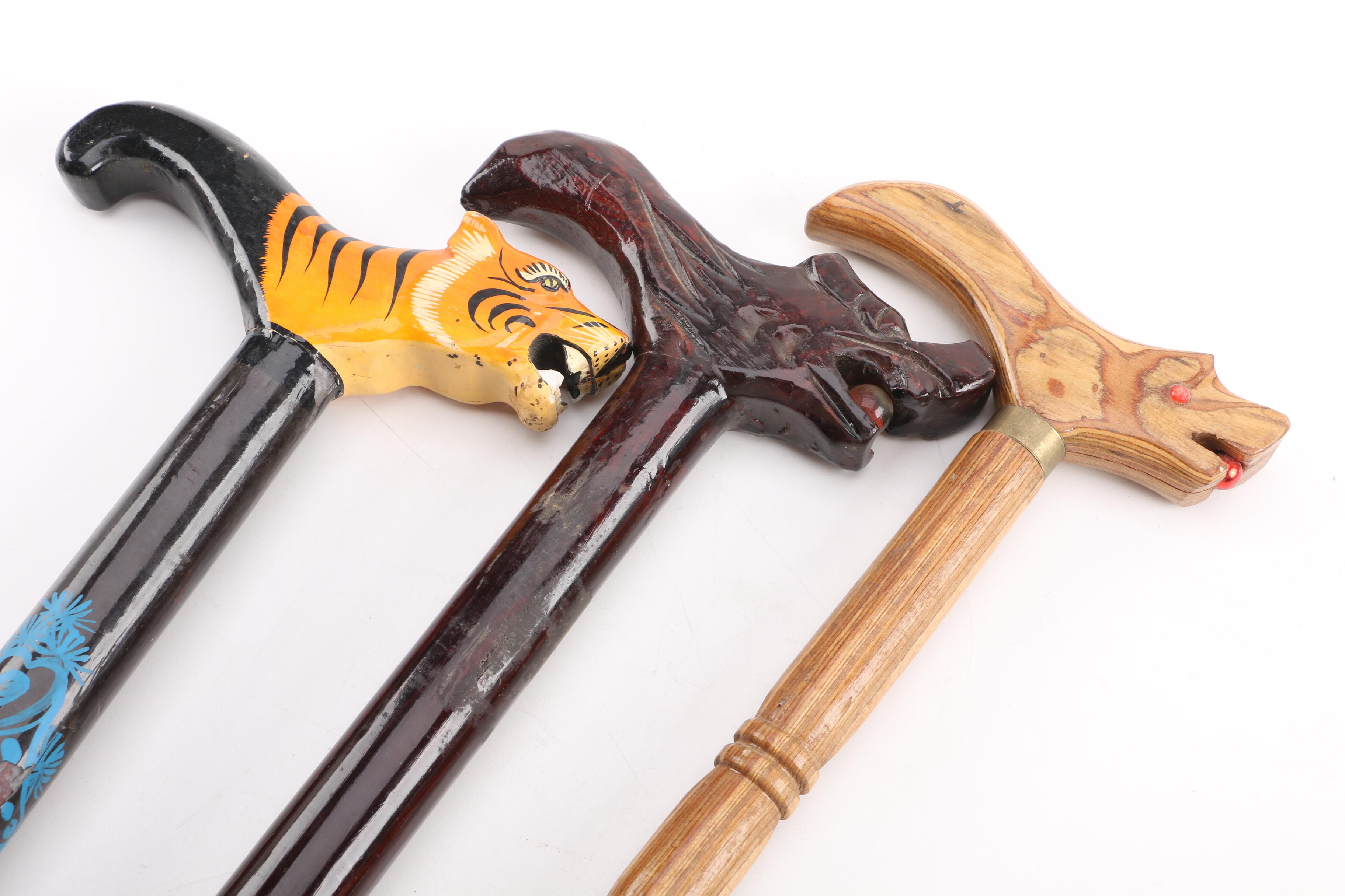 Canes with Carved Animal Handles