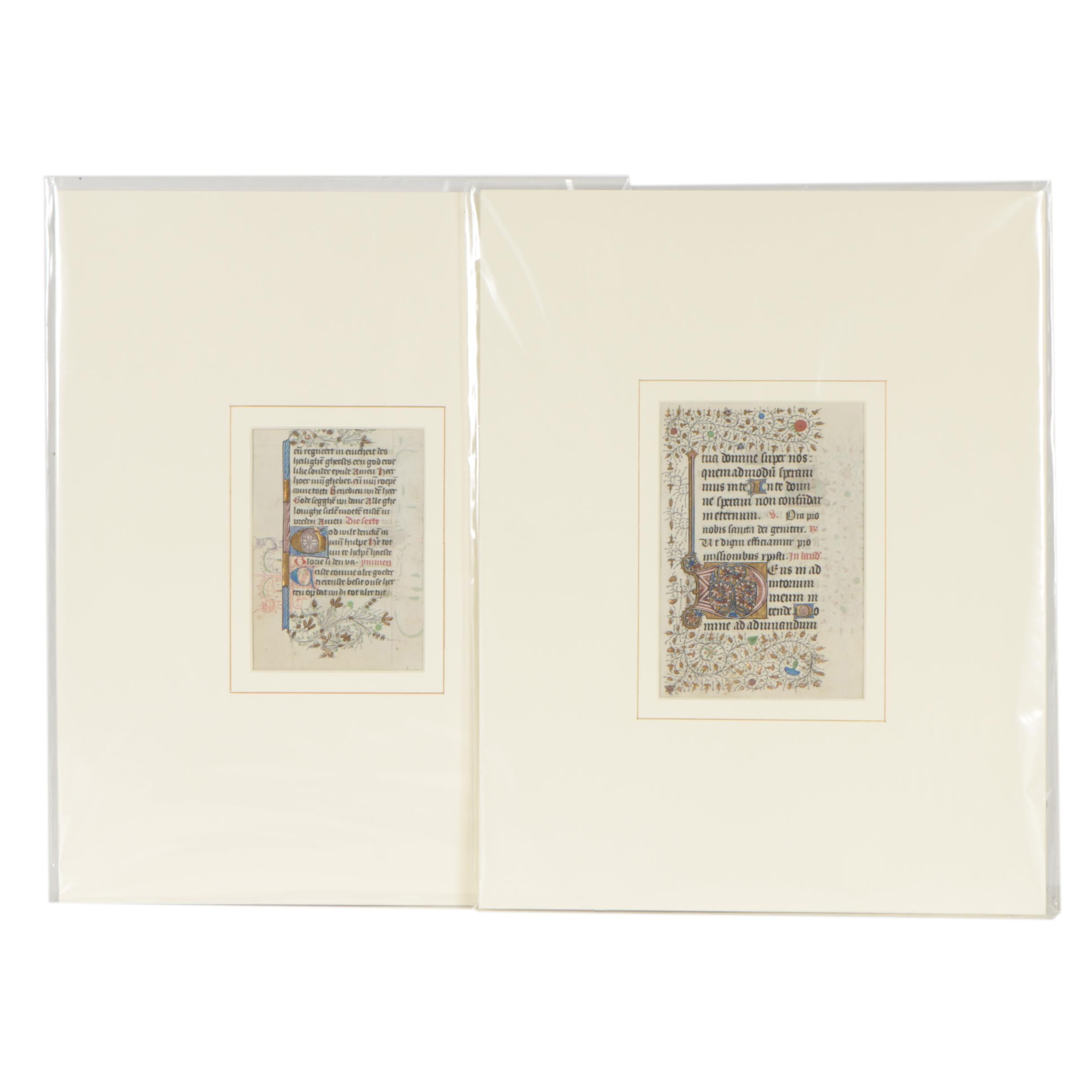 15th Century Illuminated Manuscript Pages