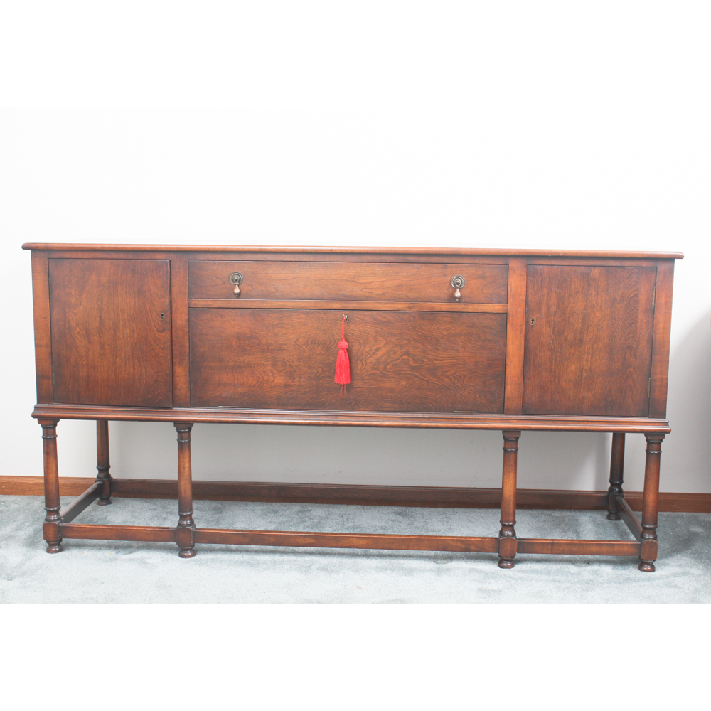 Vintage William & Mary Revival Walnut Sideboard