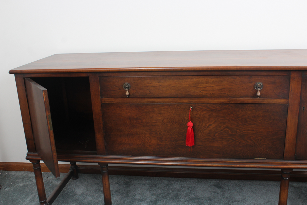 Vintage William & Mary Revival Walnut Sideboard