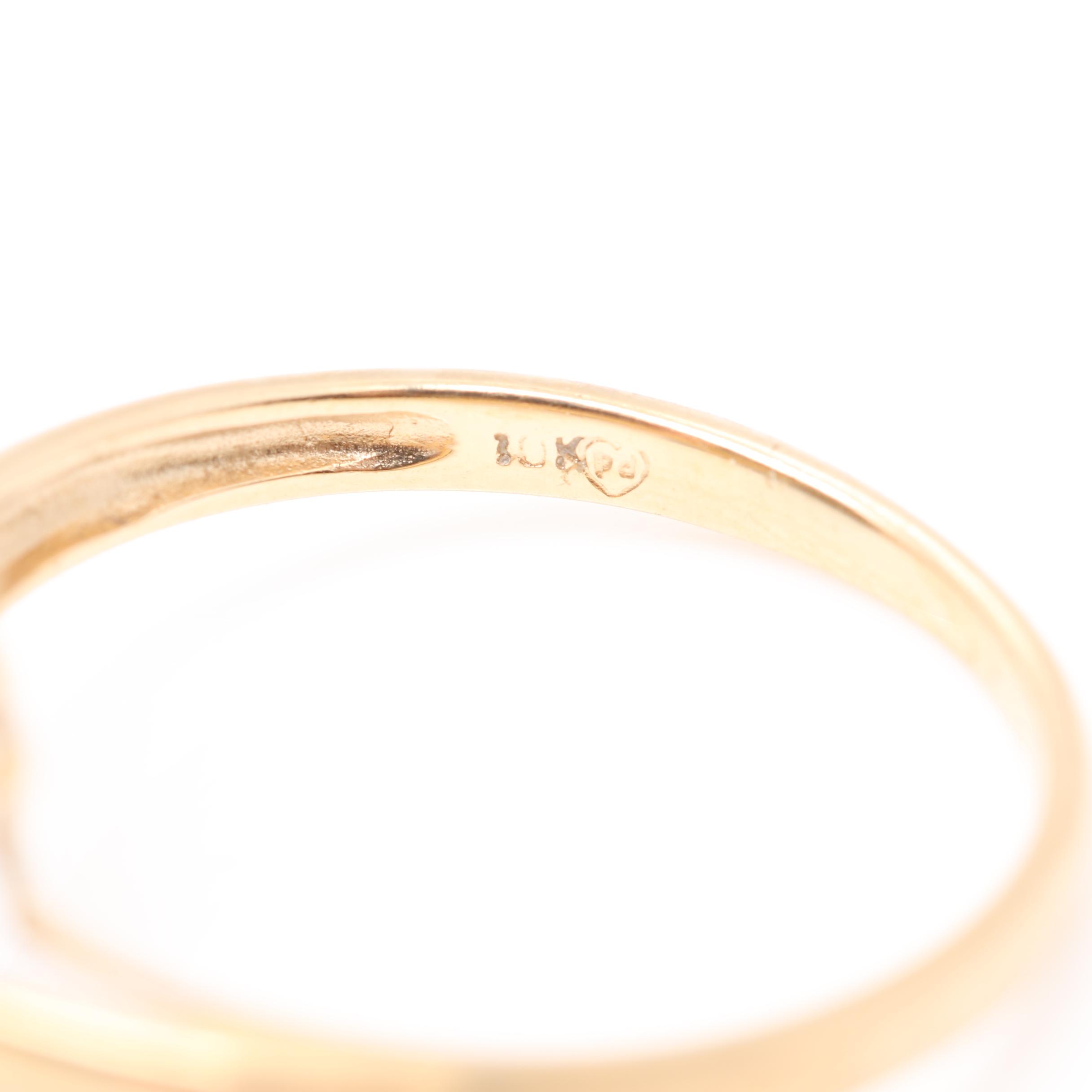 10K Yellow Gold Emerald and Diamond Ring with Blue Topaz and Sapphire Ring