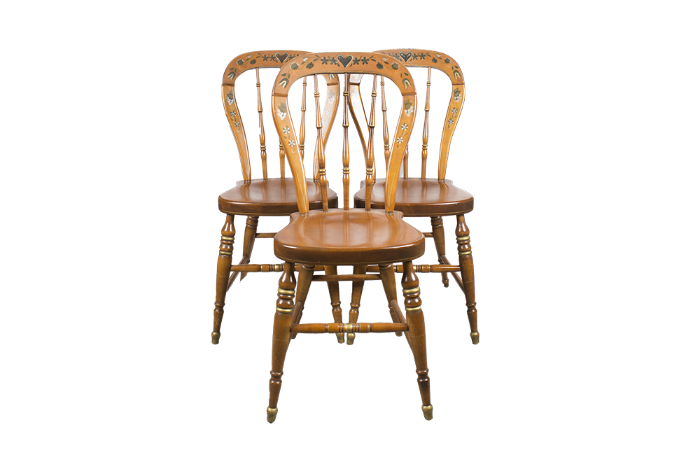 Set of Four Windsor Style Painted Chairs