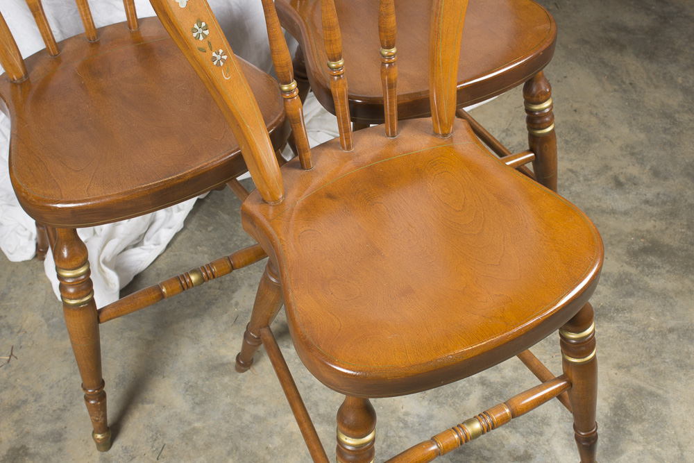 Set of Four Windsor Style Painted Chairs