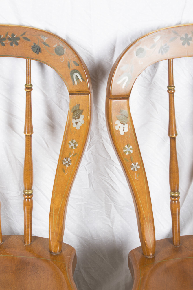 Set of Four Windsor Style Painted Chairs