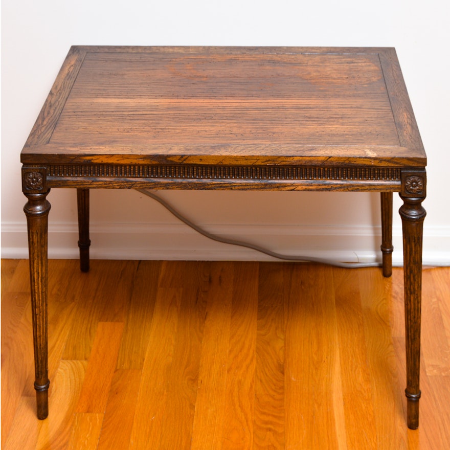 Neoclassical Style Wooden Side Table