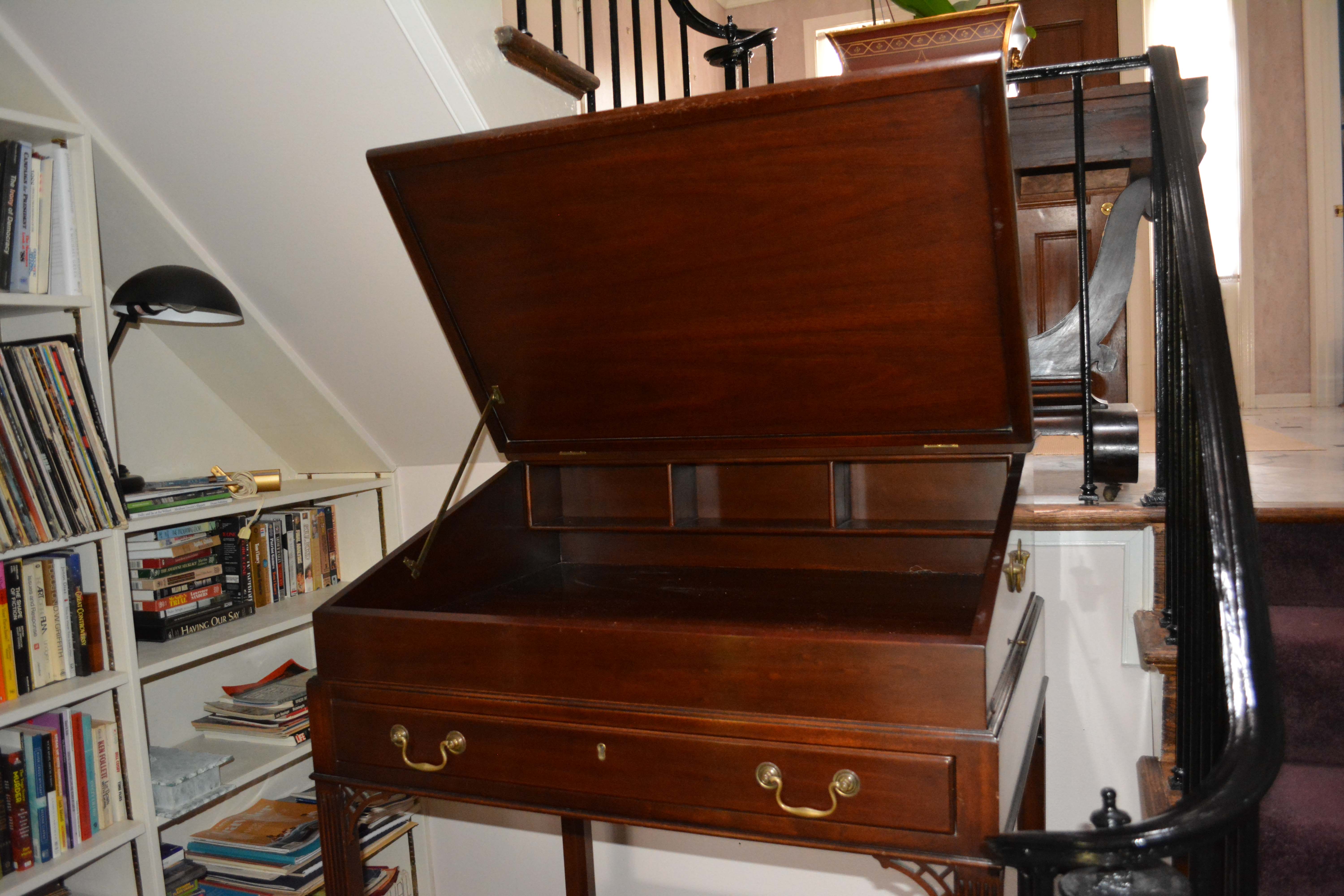 Vintage Chippendale Style Mahogany Standing Desk by Kittinger