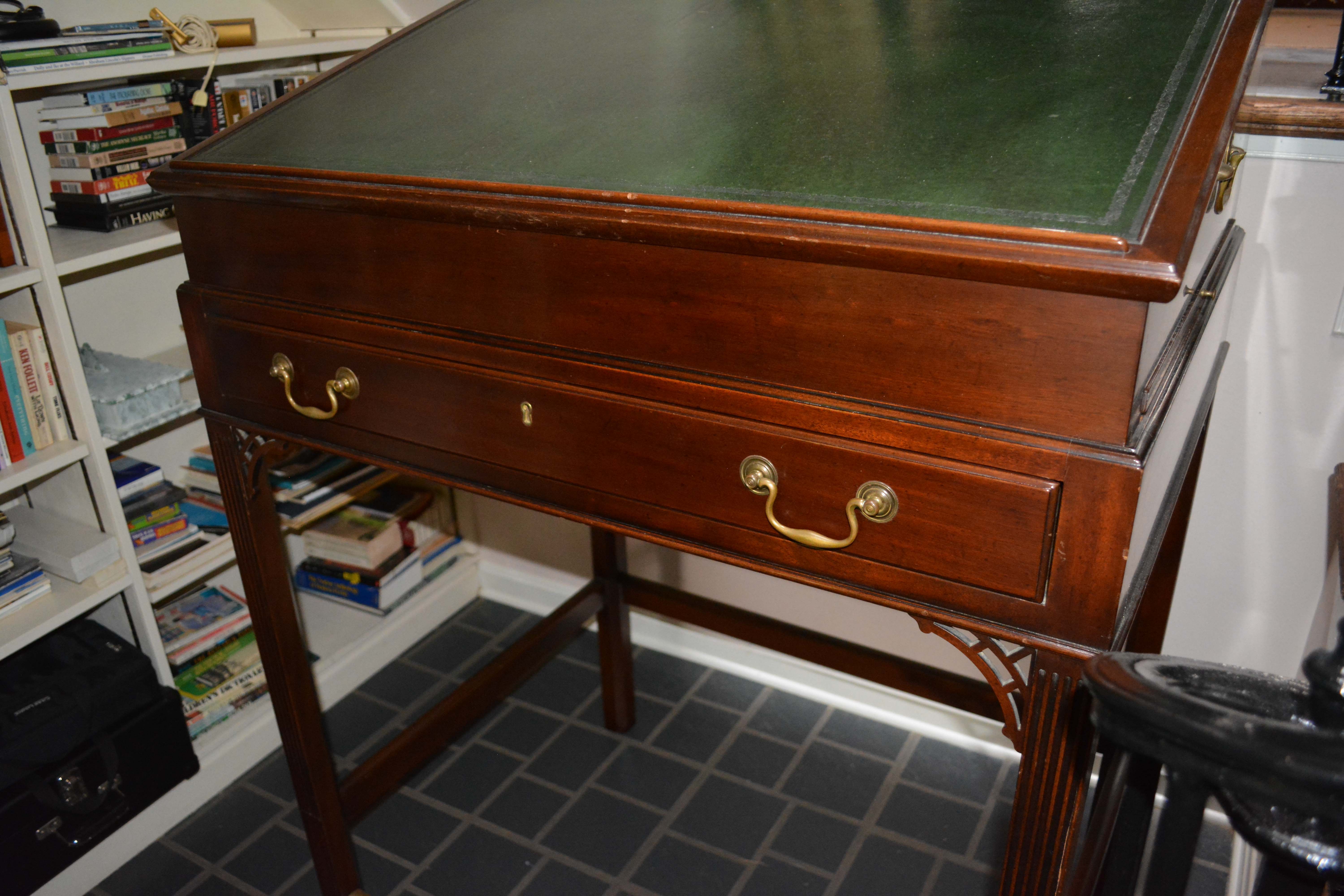 Vintage Chippendale Style Mahogany Standing Desk by Kittinger