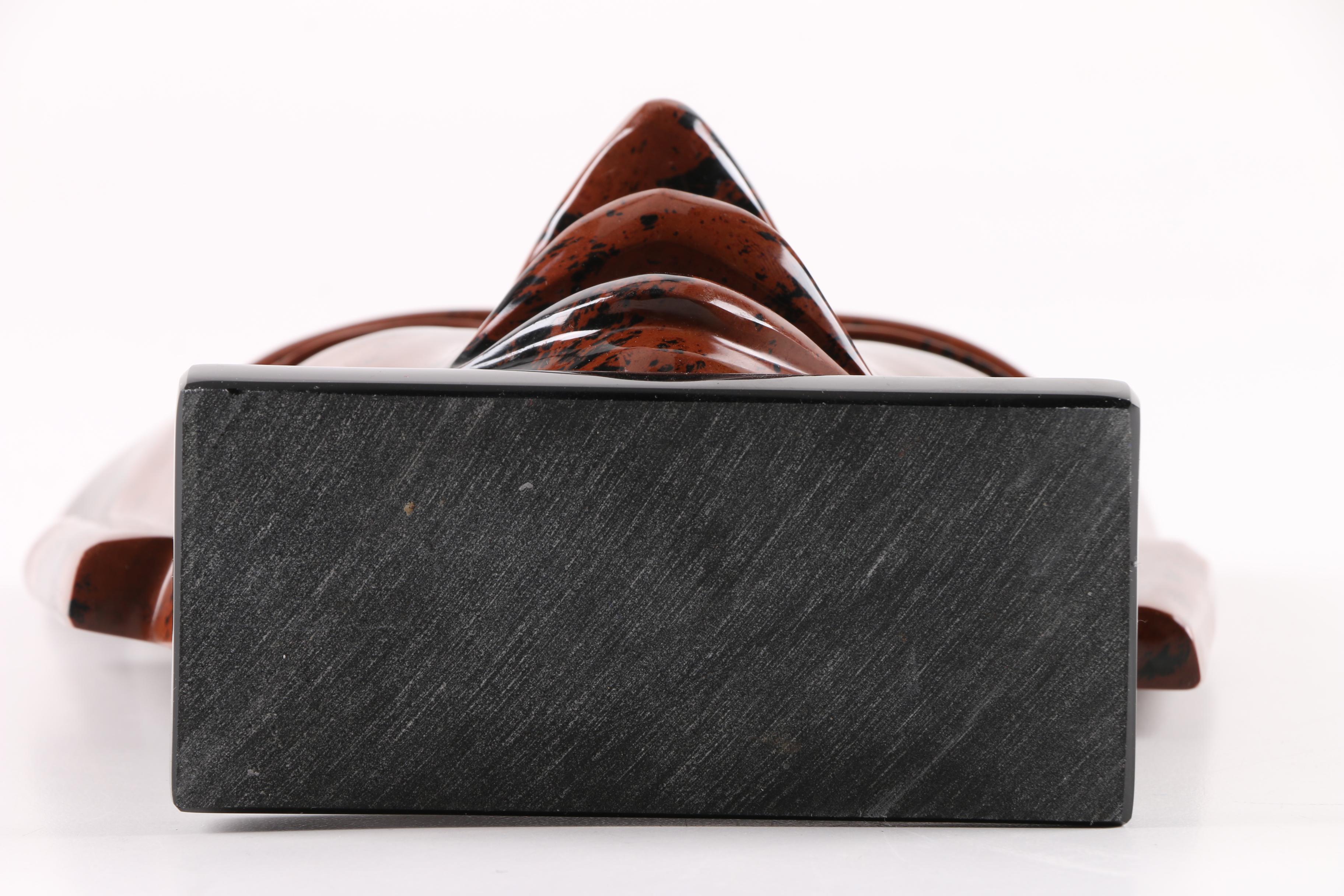 Mahogany Obsidian Carved Stone Mask