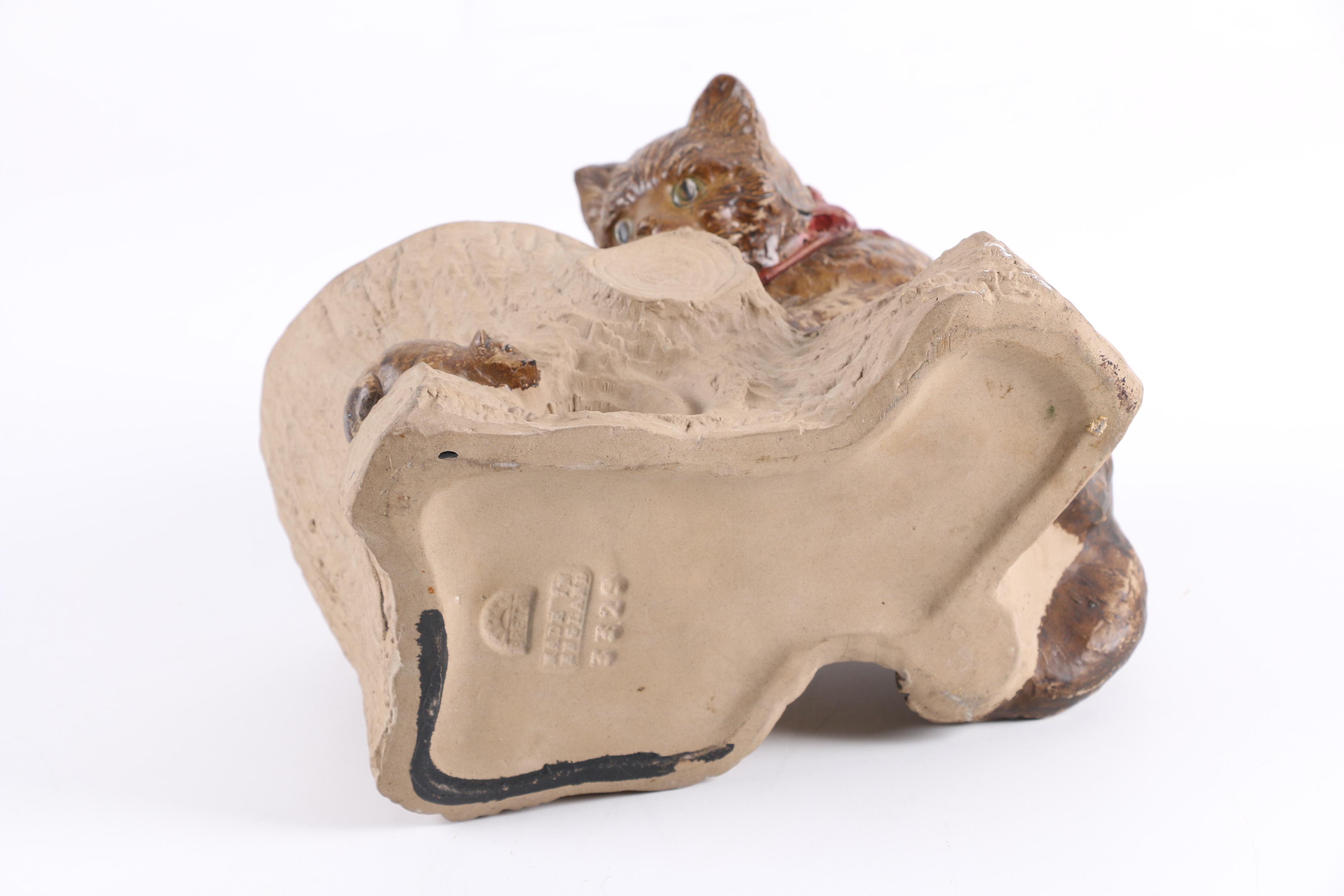 English Bretby Pottery Cat and Mouse Planter