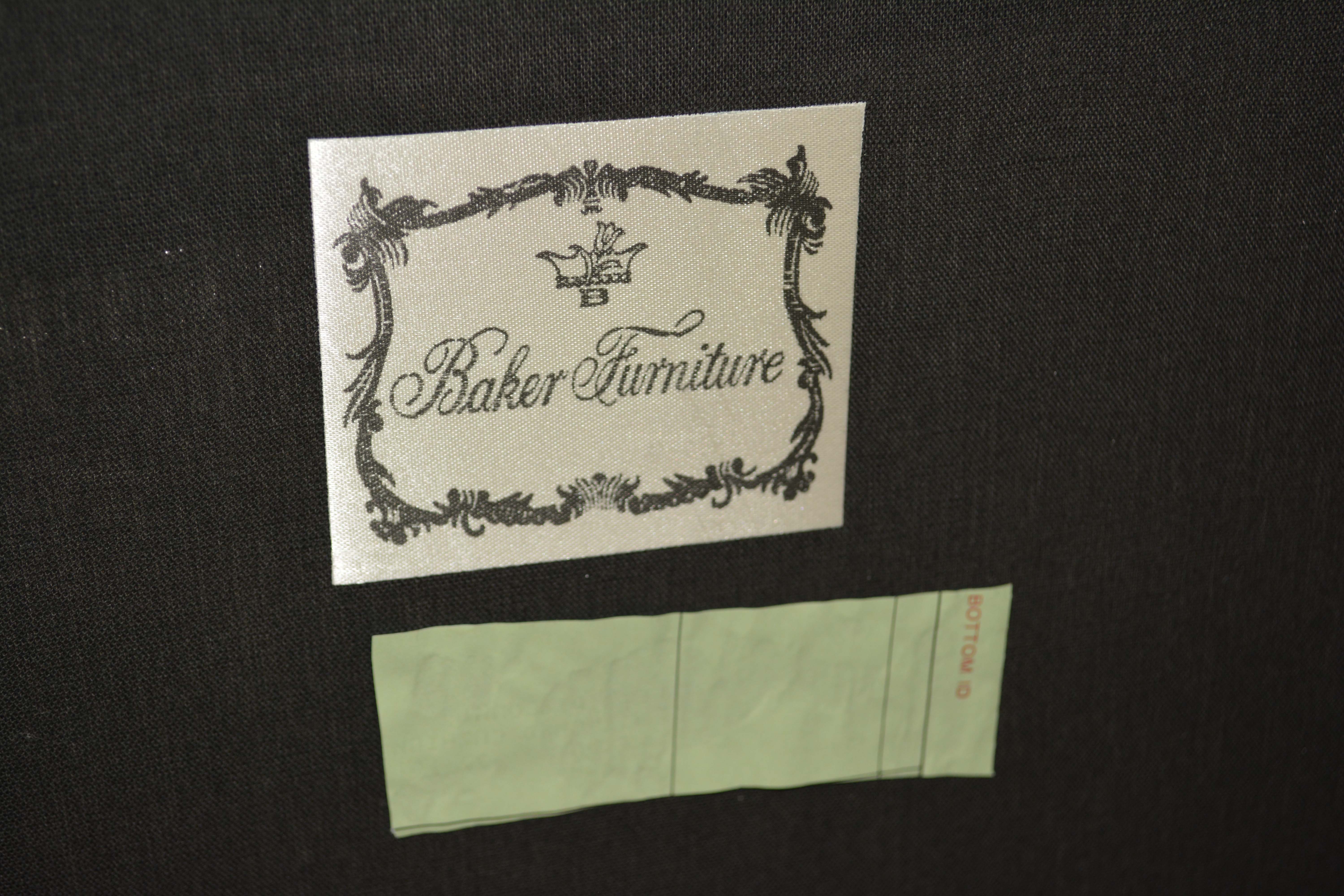 Vintage Louis XV Style Upholstered Armchair and Ottoman by Baker Furniture